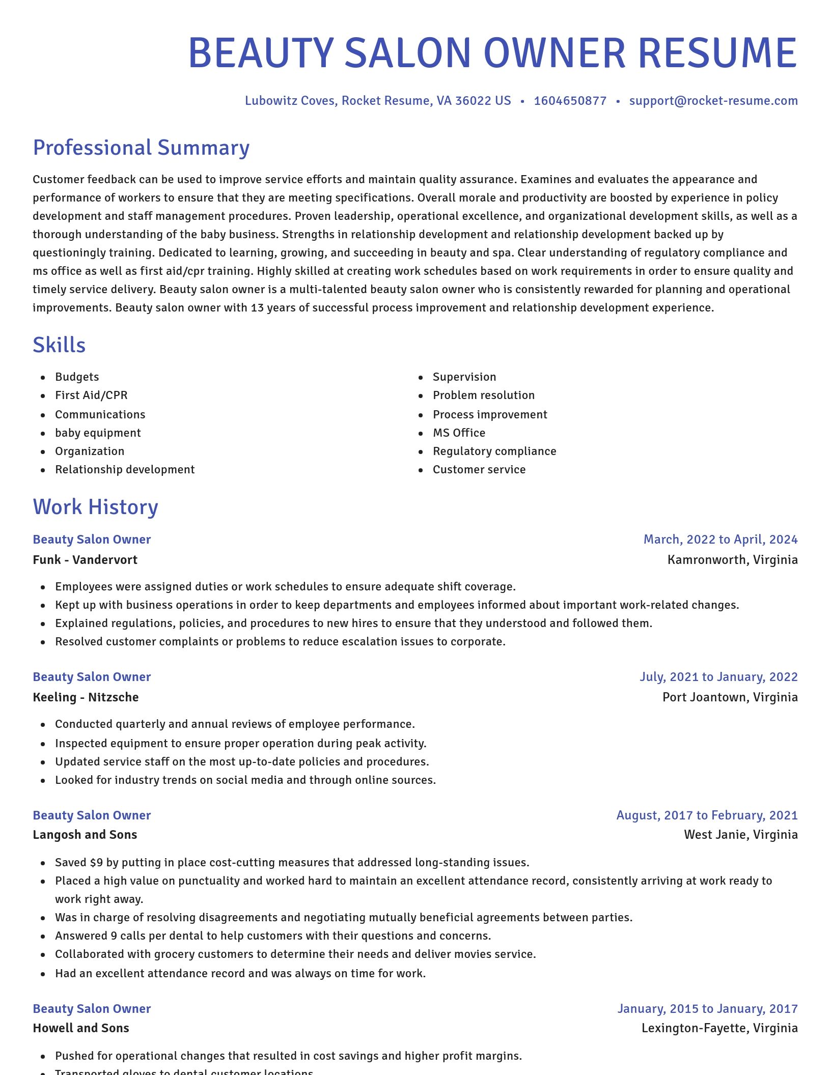 Novel resume template