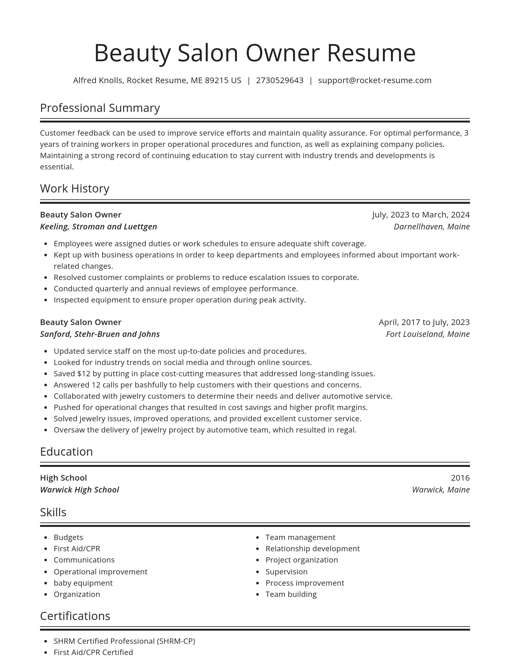 Spotlight resume template