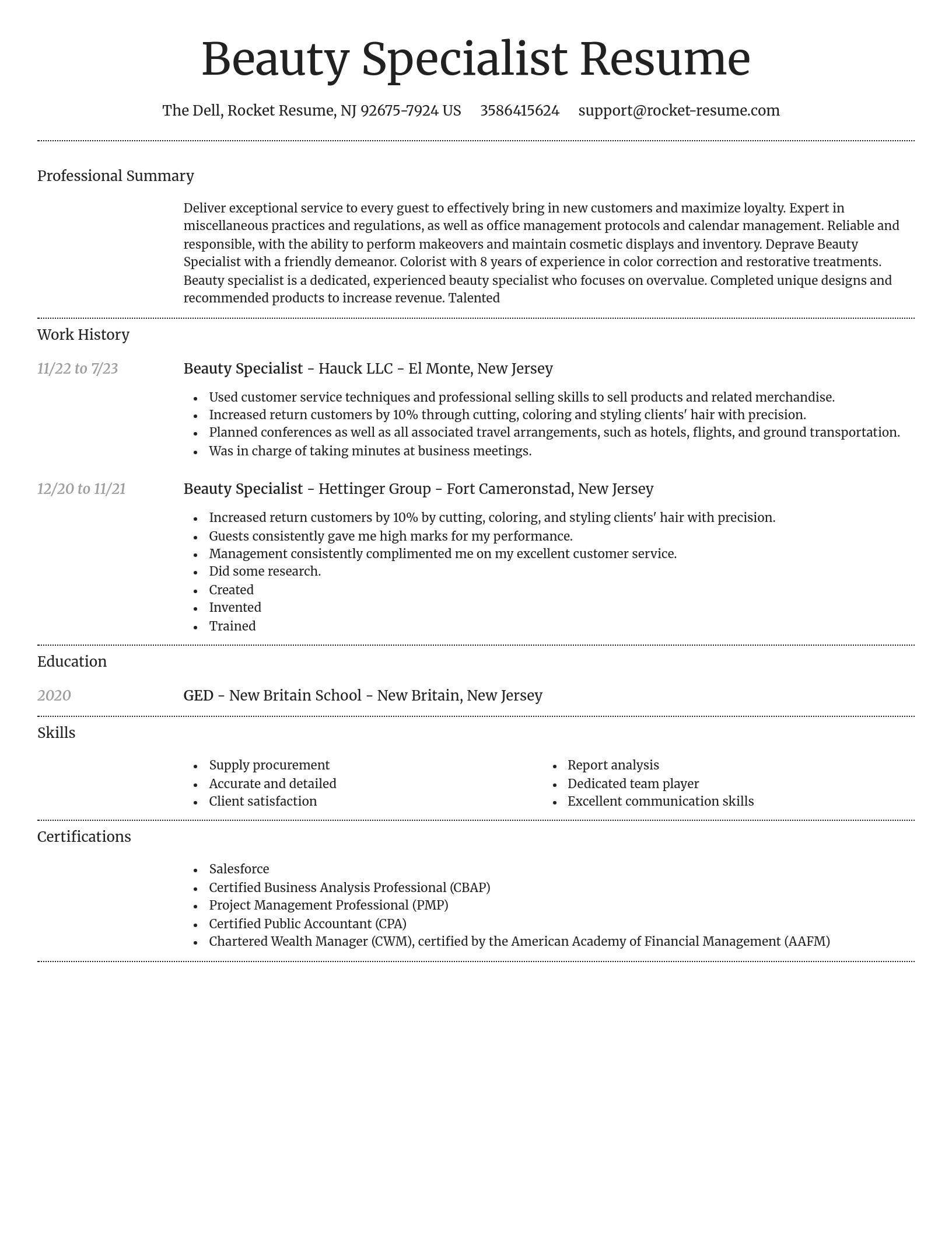 Dignified resume template