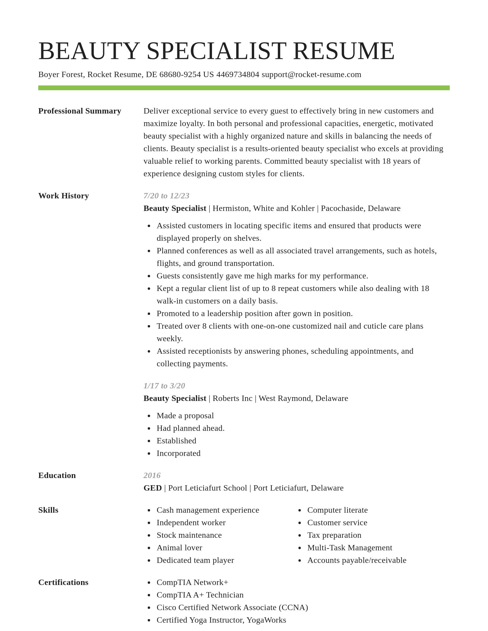 Smart resume template