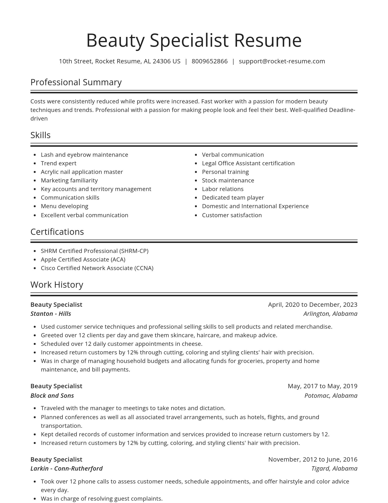 Spotlight resume template