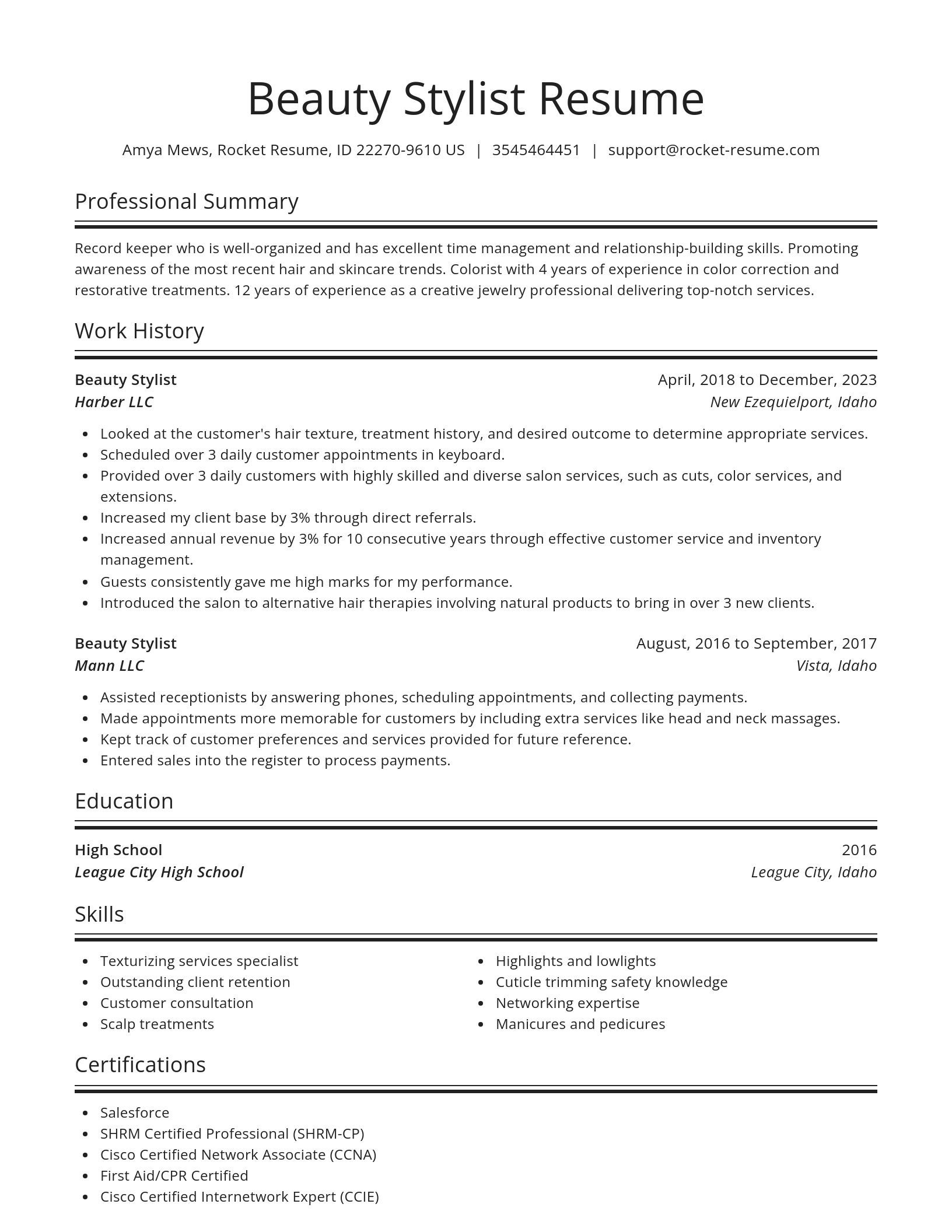 Spotlight resume template