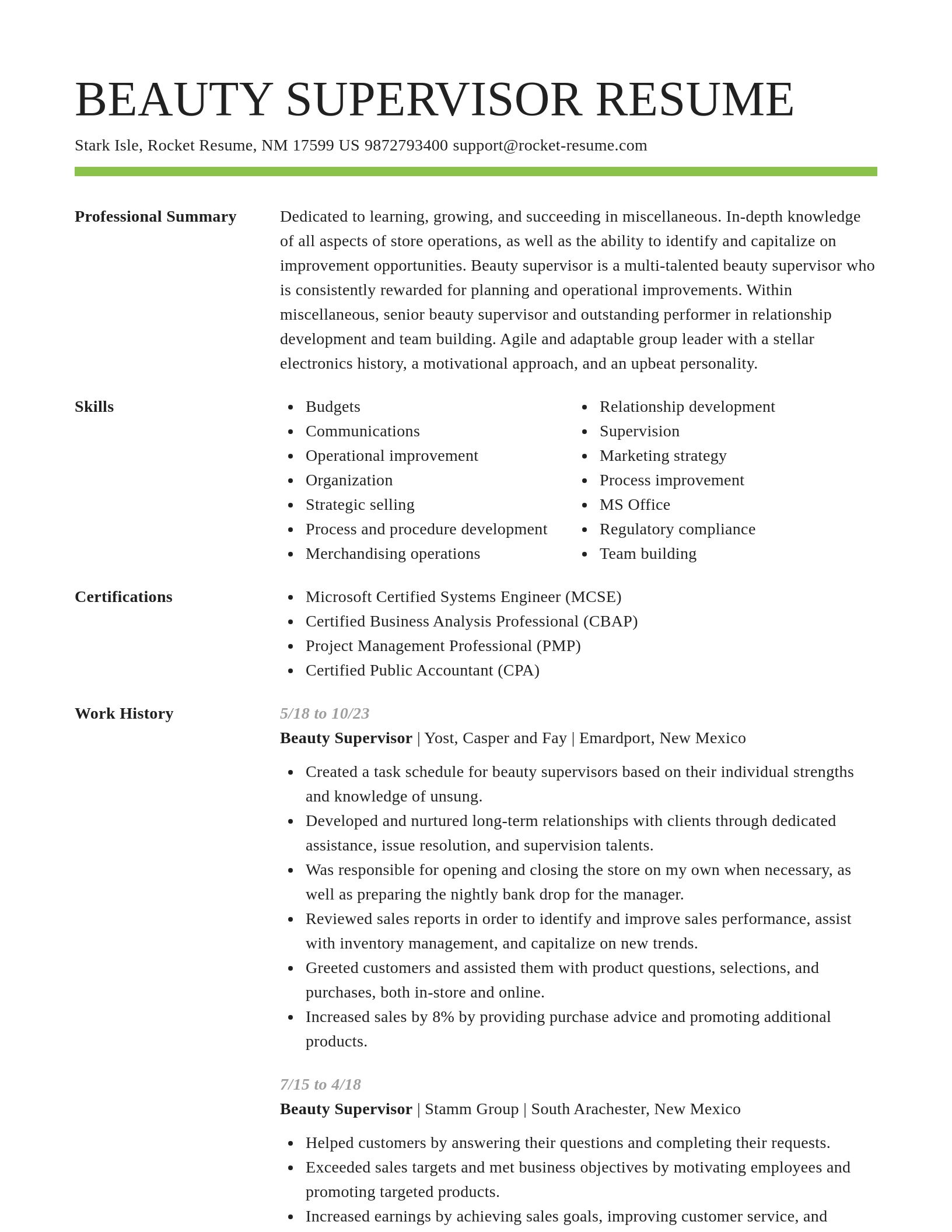 Smart resume template