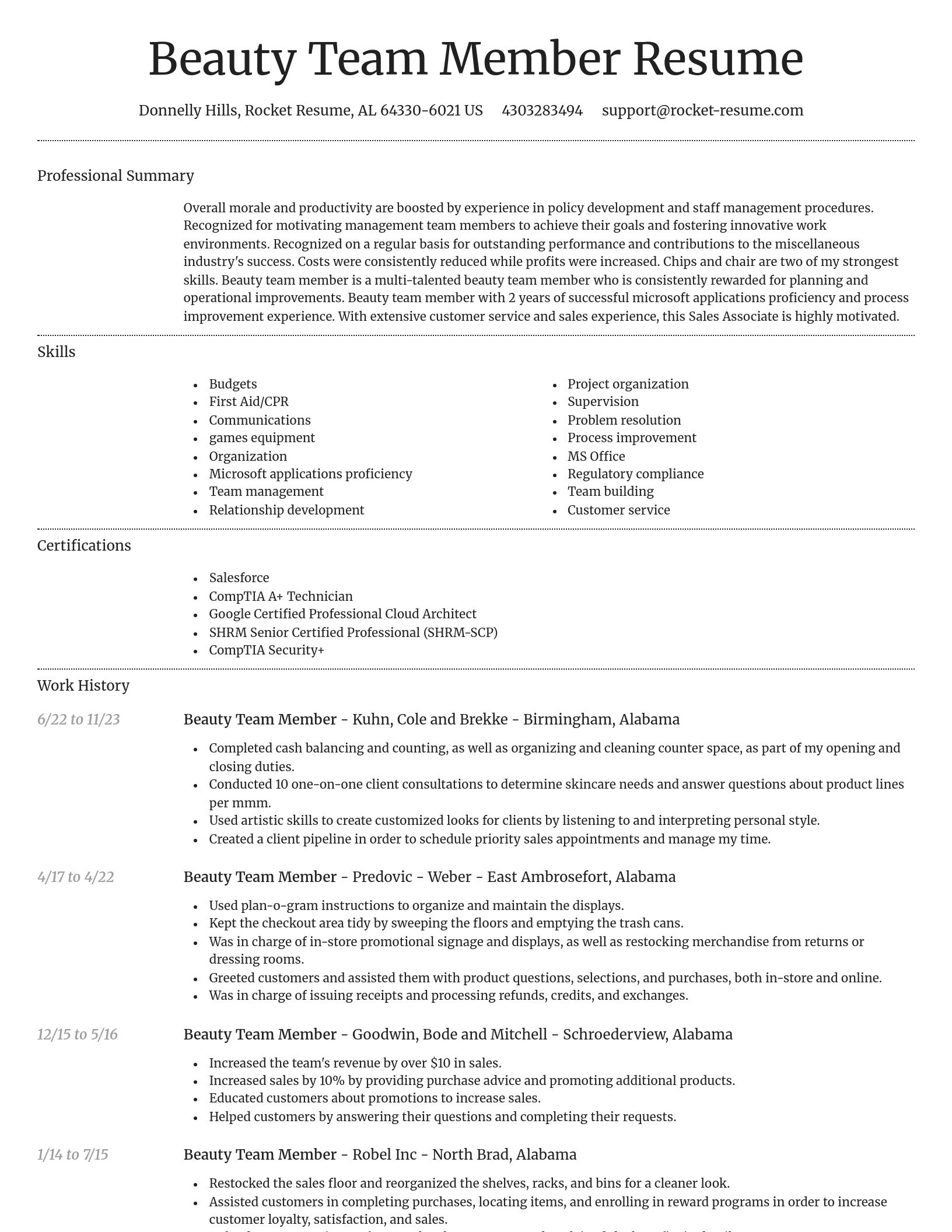 Dignified resume template