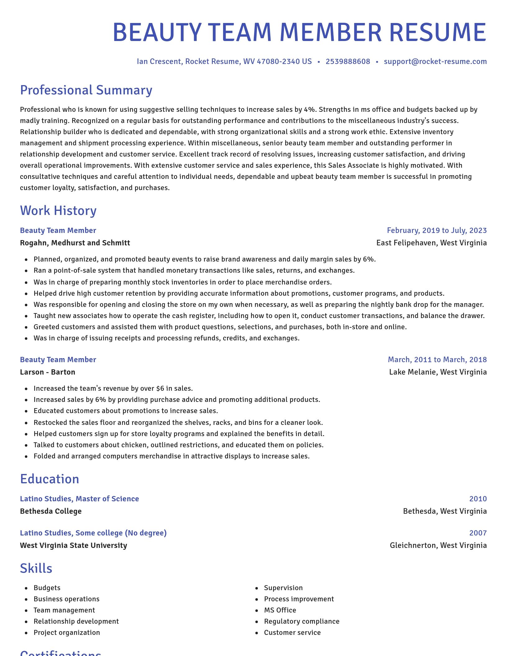 Novel resume template