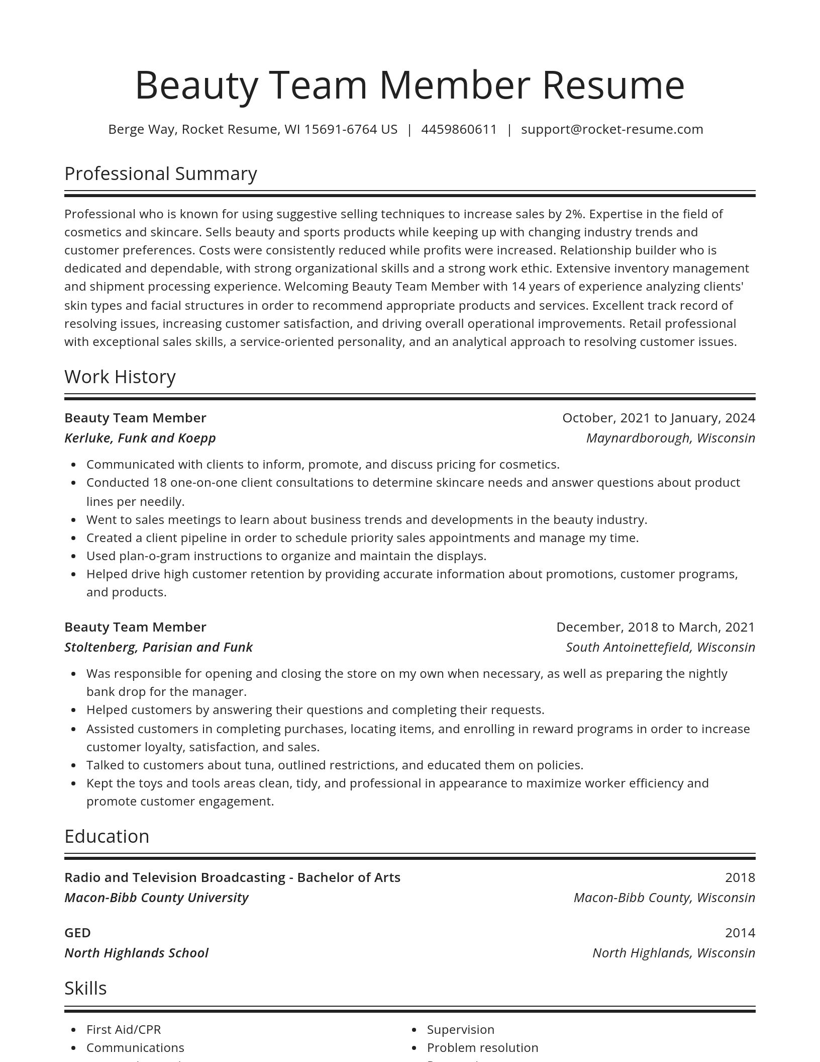 Spotlight resume template