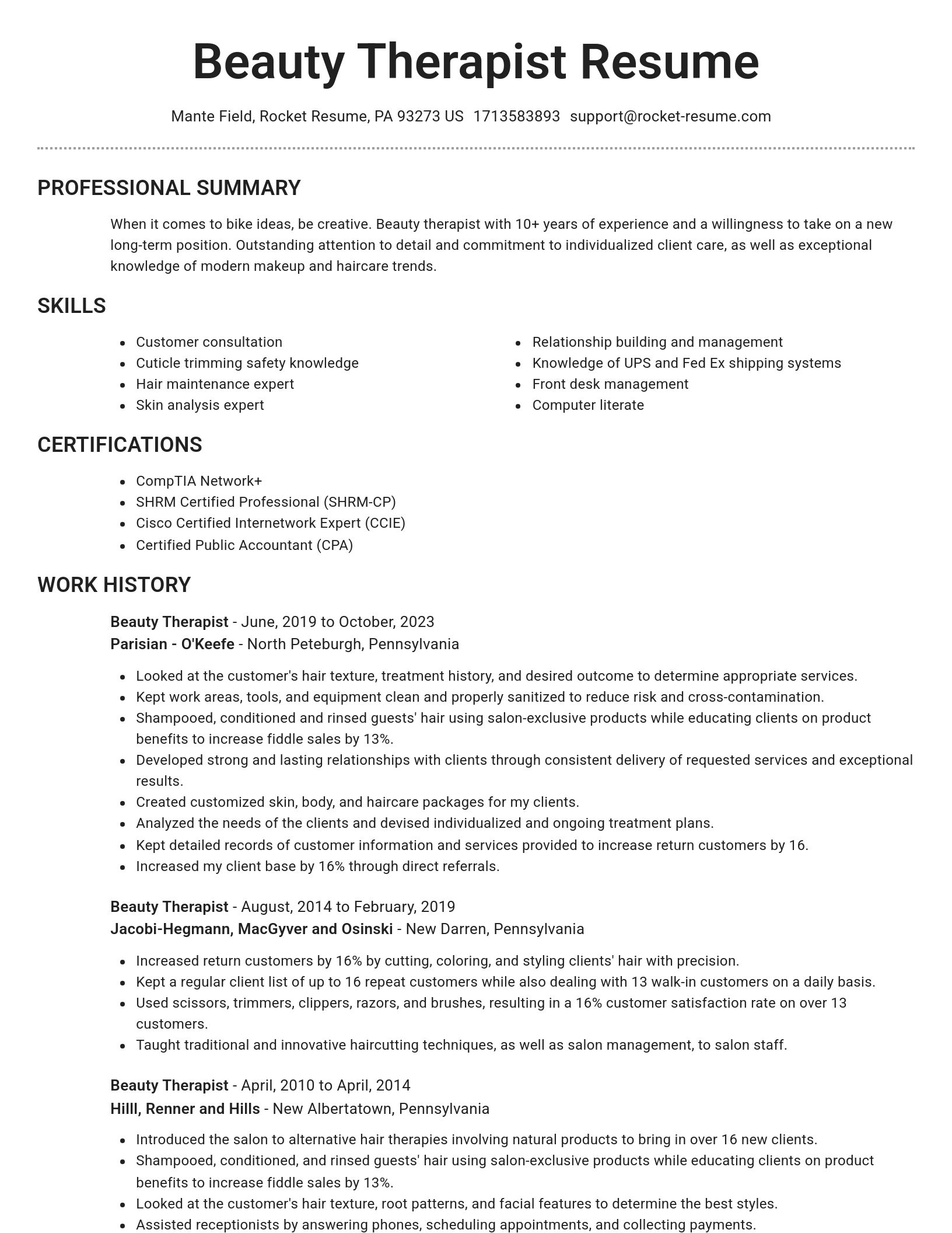 Brilliant resume template