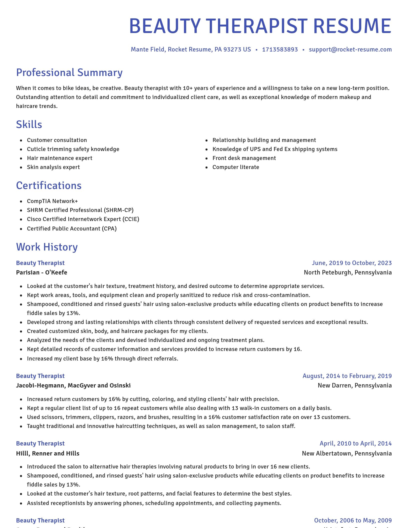 Novel resume template