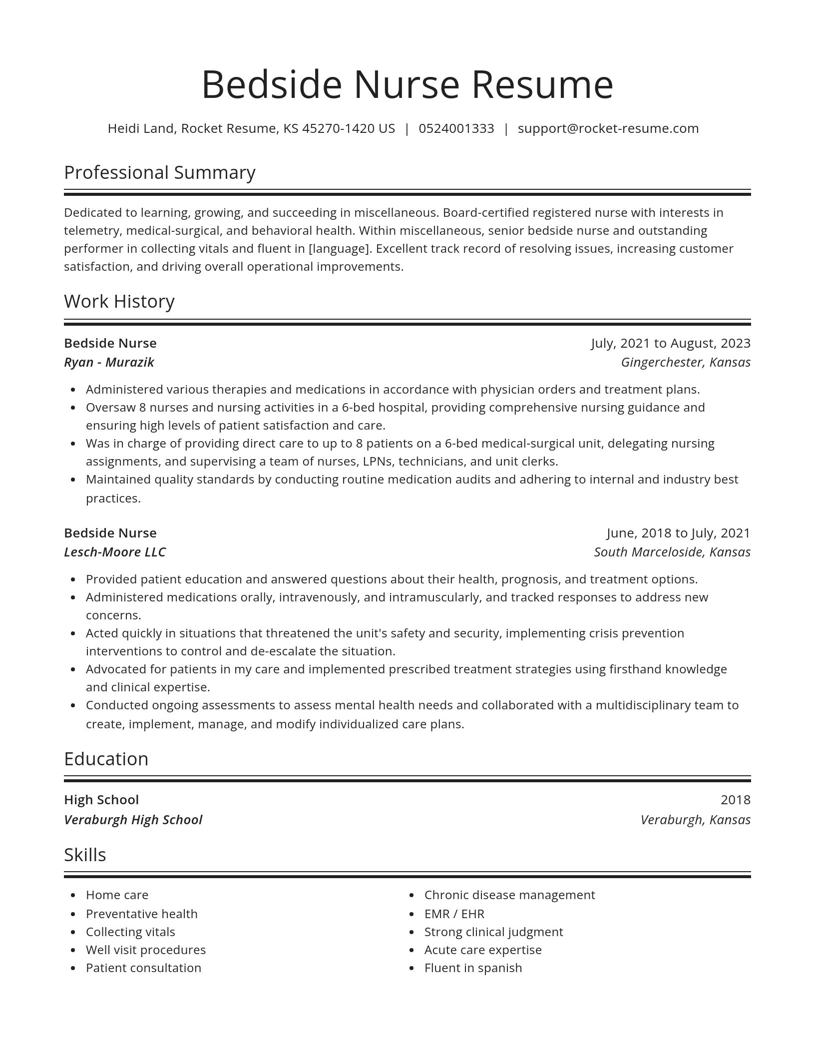 Spotlight resume template