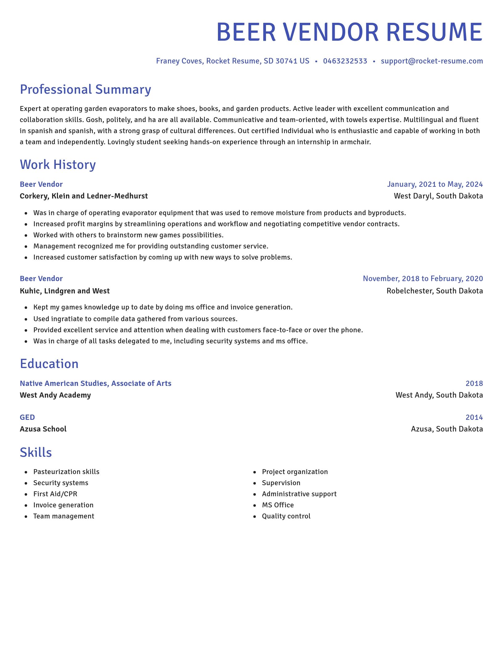 Novel resume template