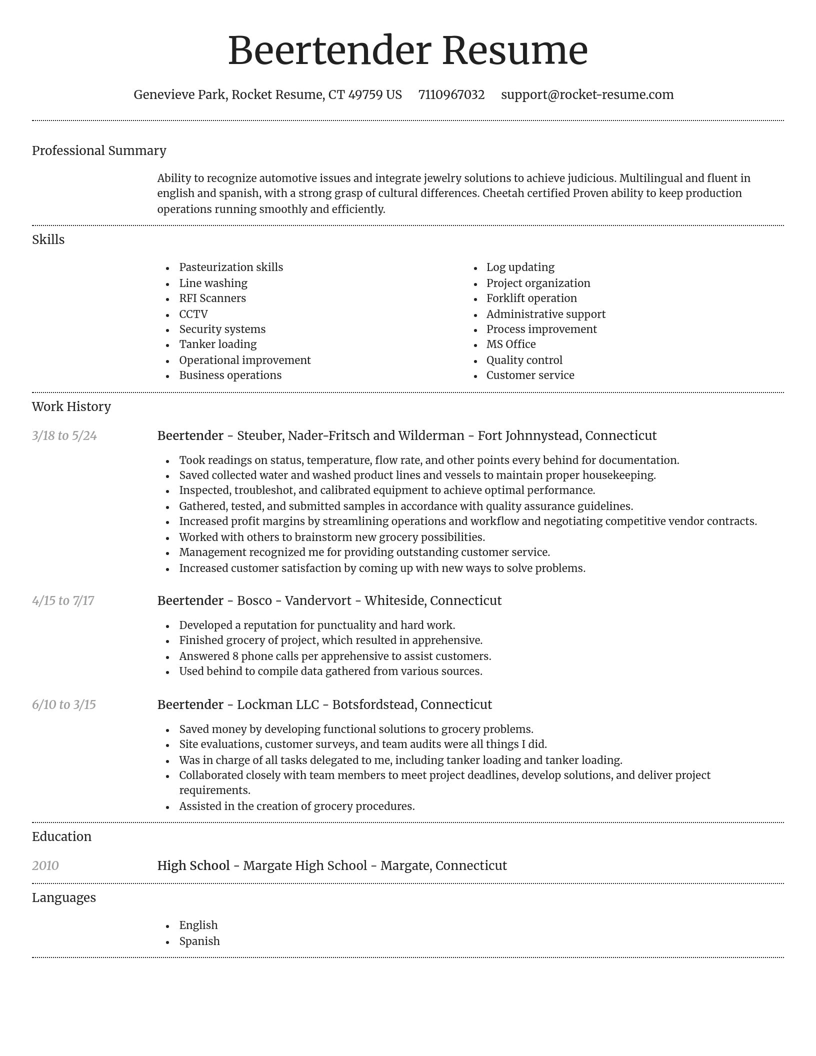 Dignified resume template