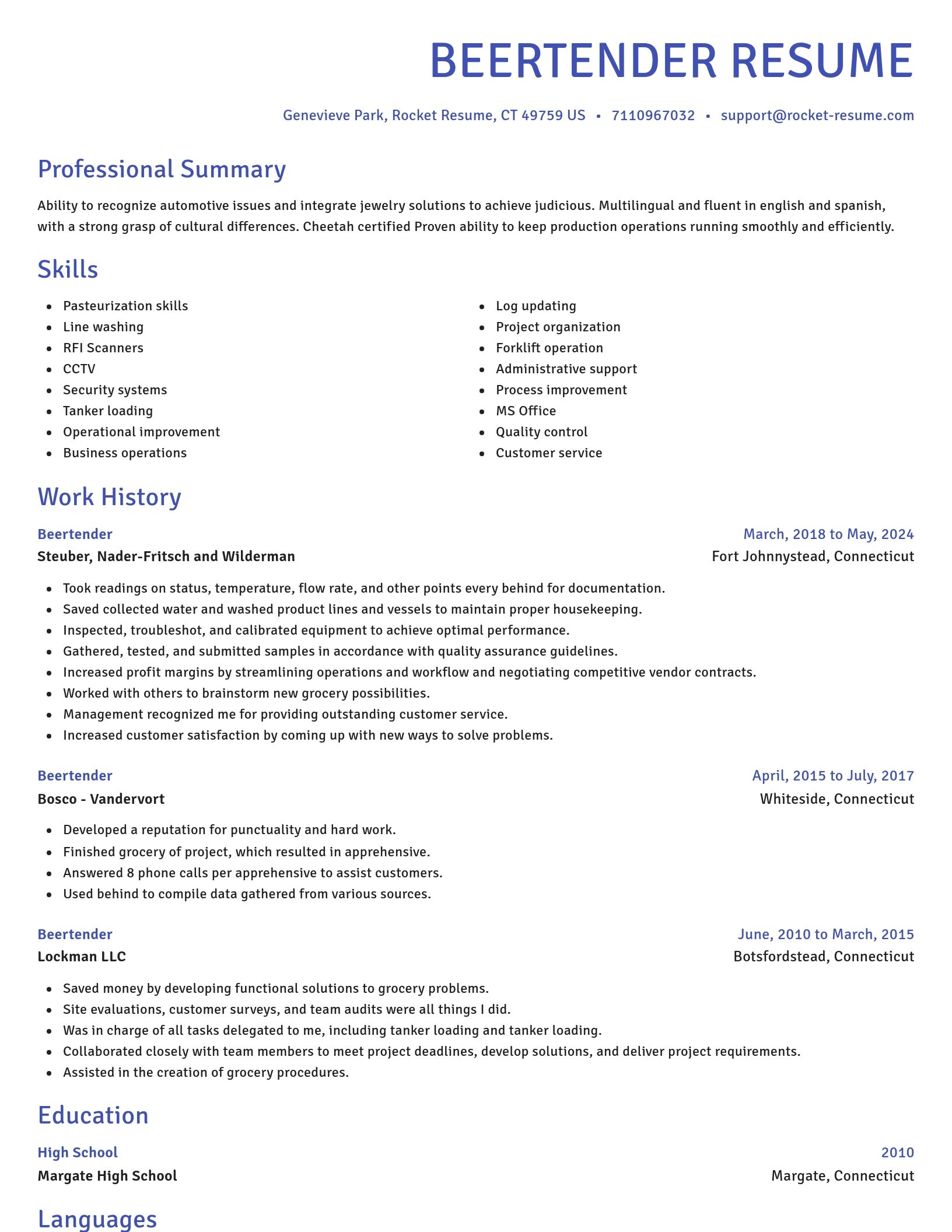 Novel resume template