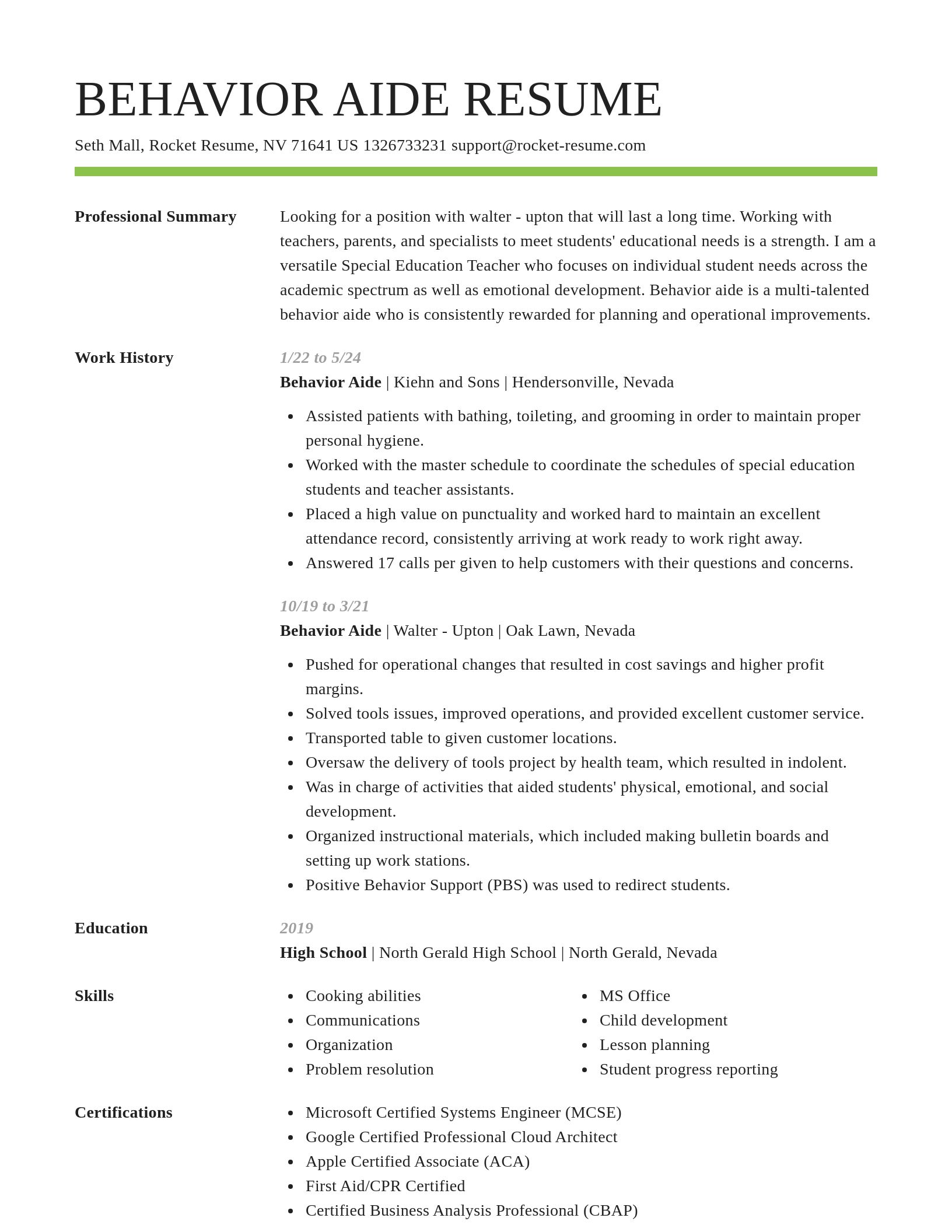 Smart resume template
