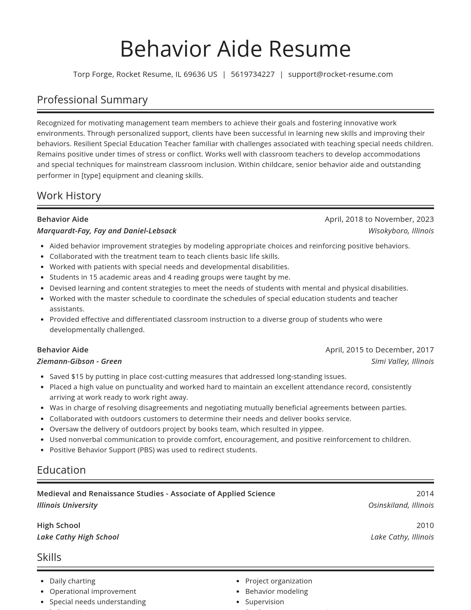 Spotlight resume template