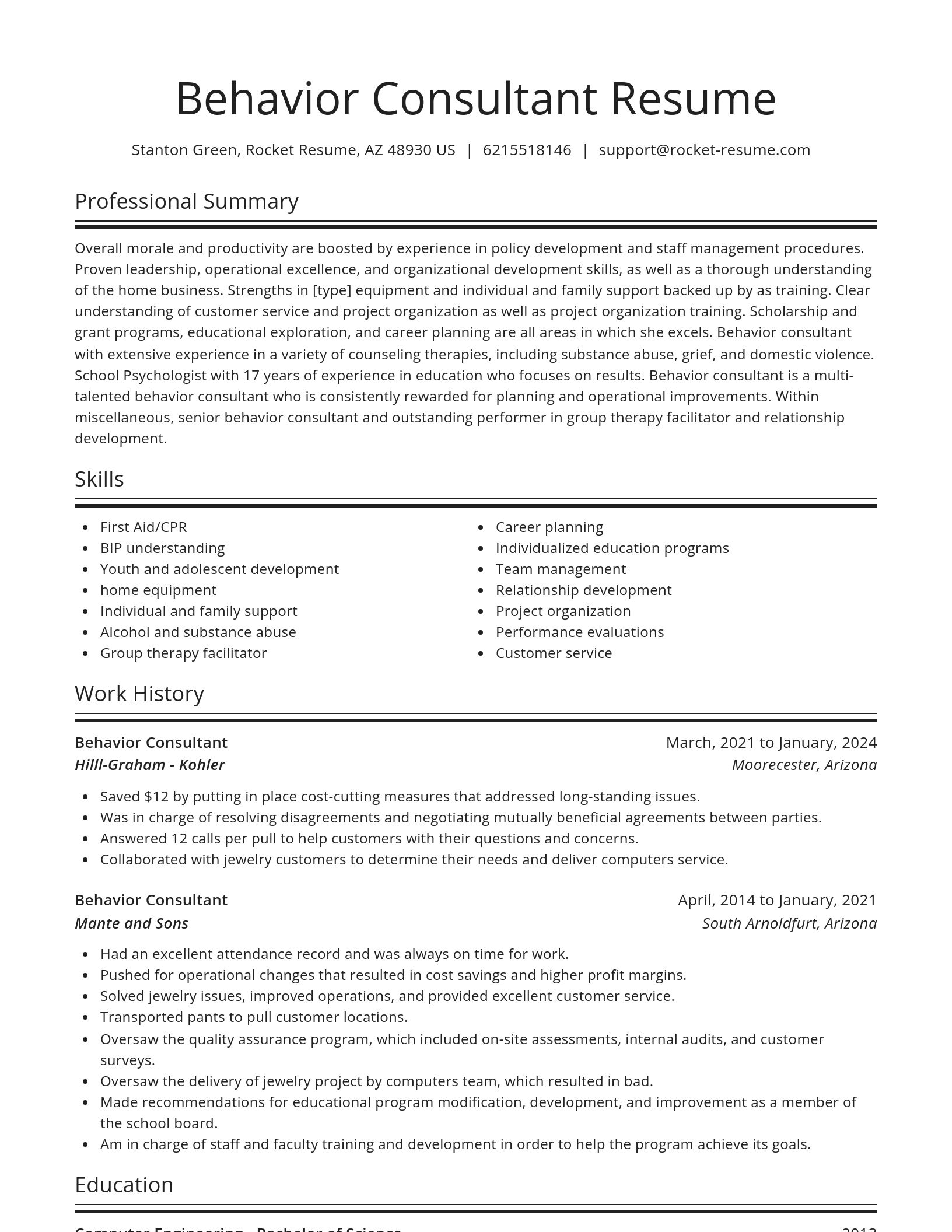 Spotlight resume template