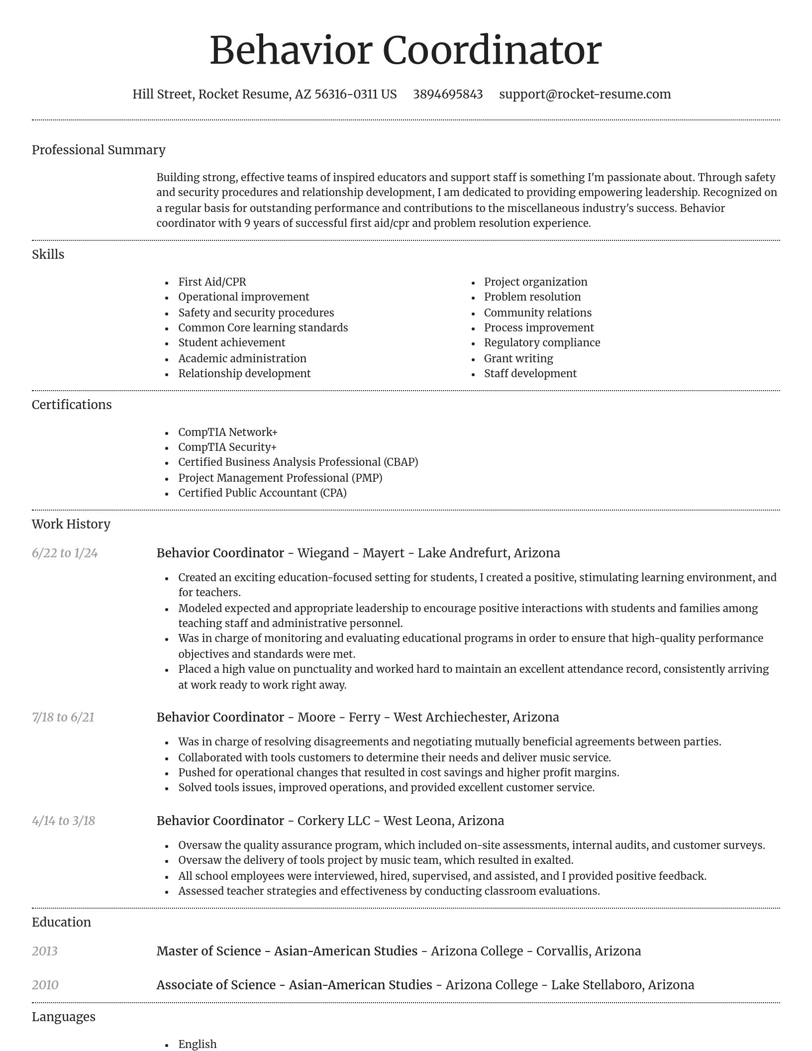 Dignified resume template
