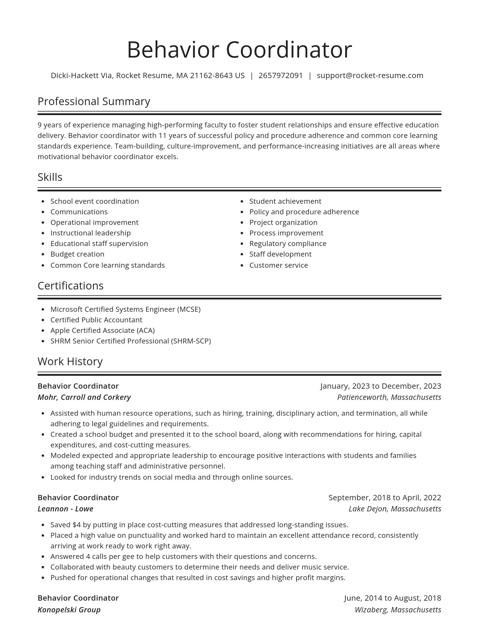 Spotlight resume template