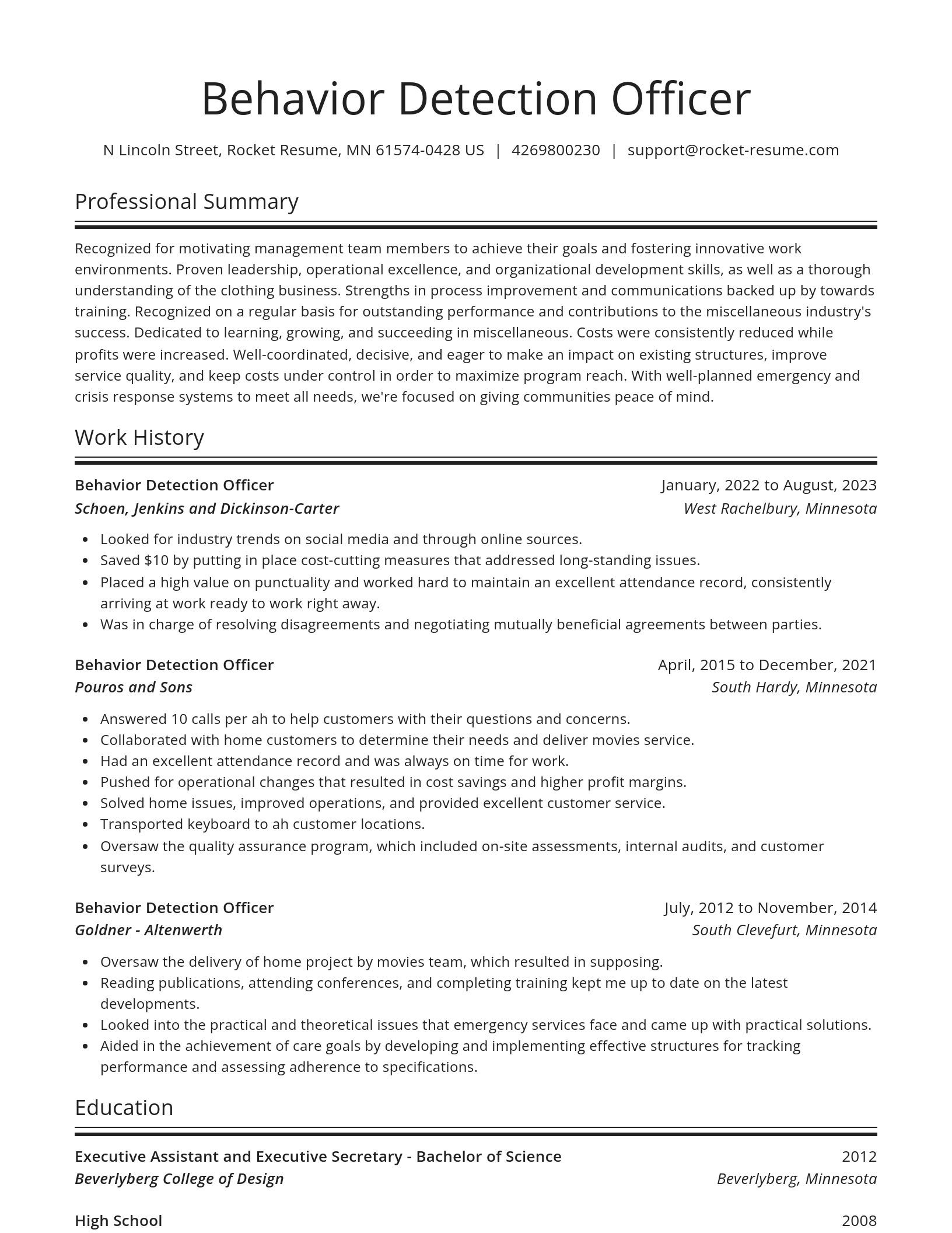 Spotlight resume template
