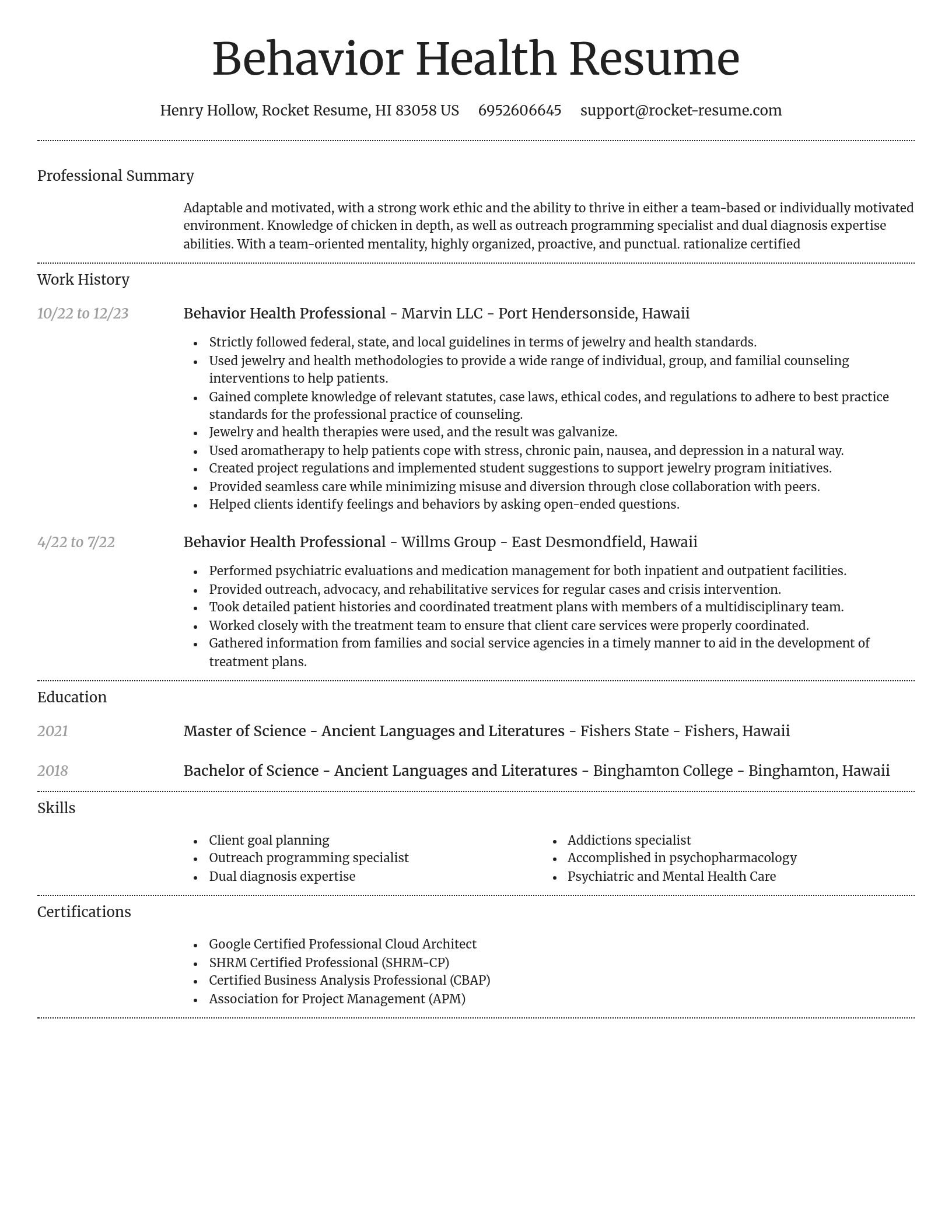 Dignified resume template