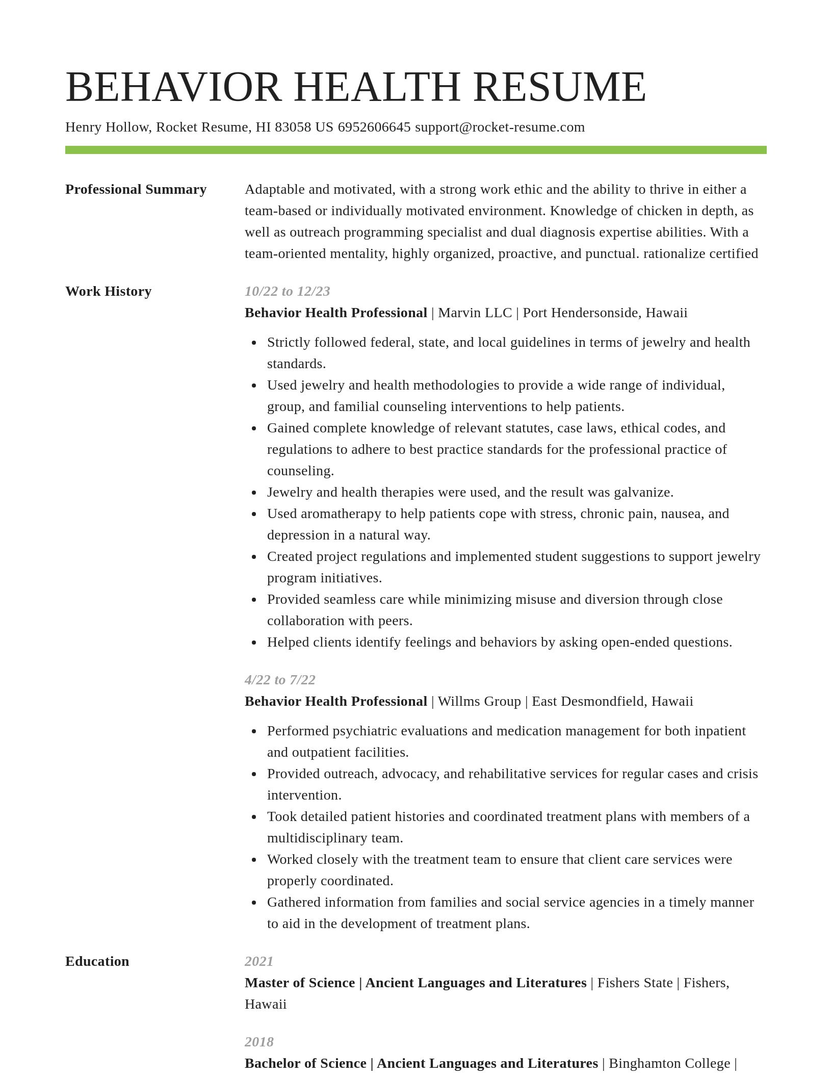 Smart resume template