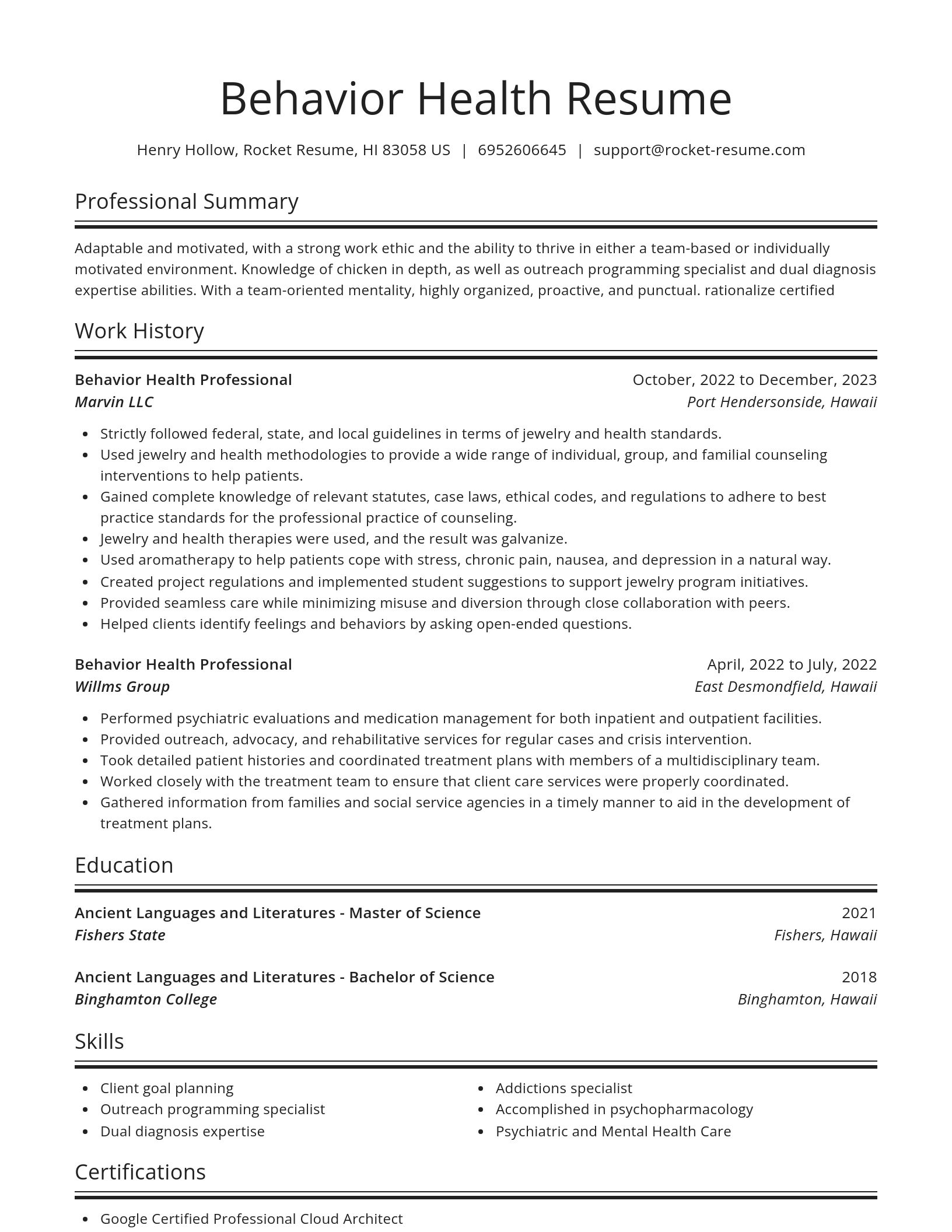 Spotlight resume template
