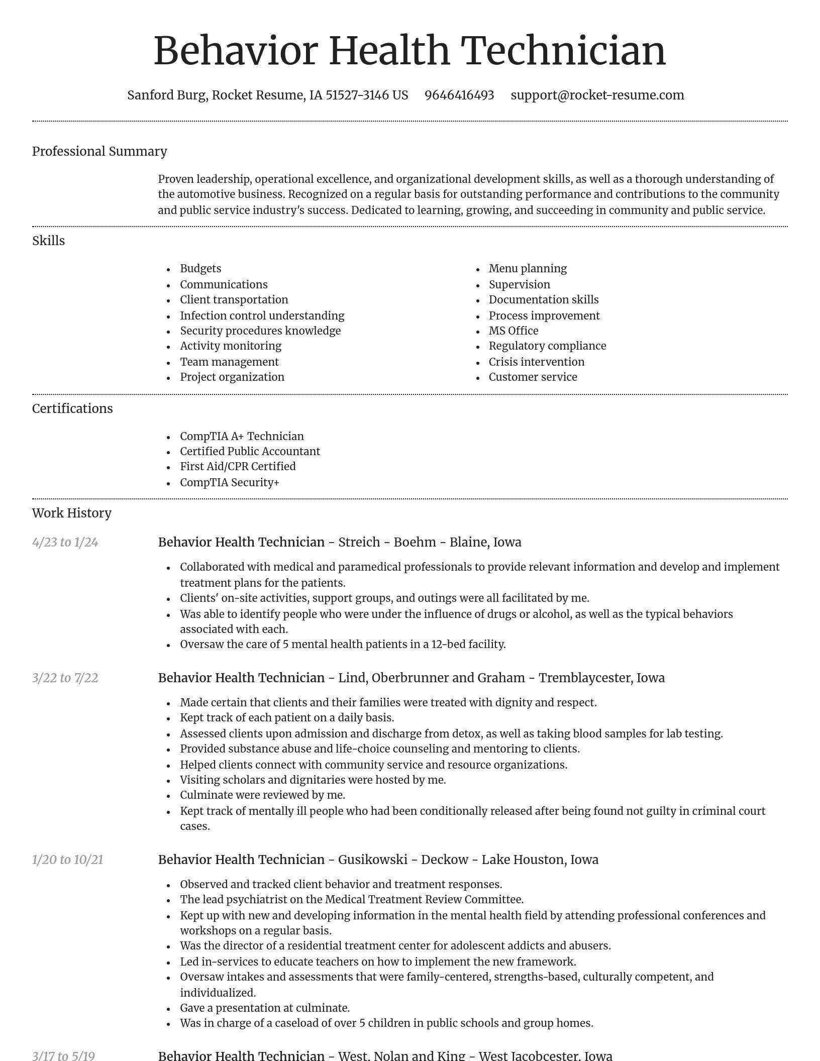 Dignified resume template