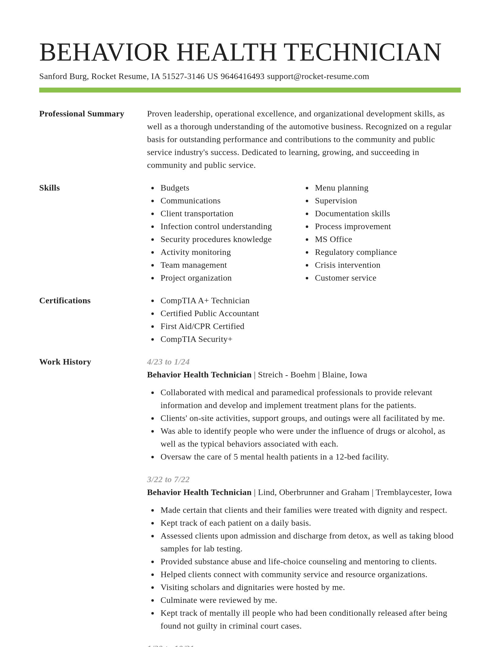 Smart resume template