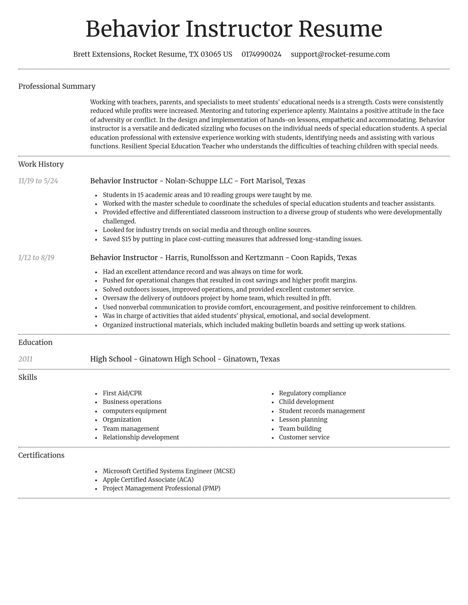 Dignified resume template