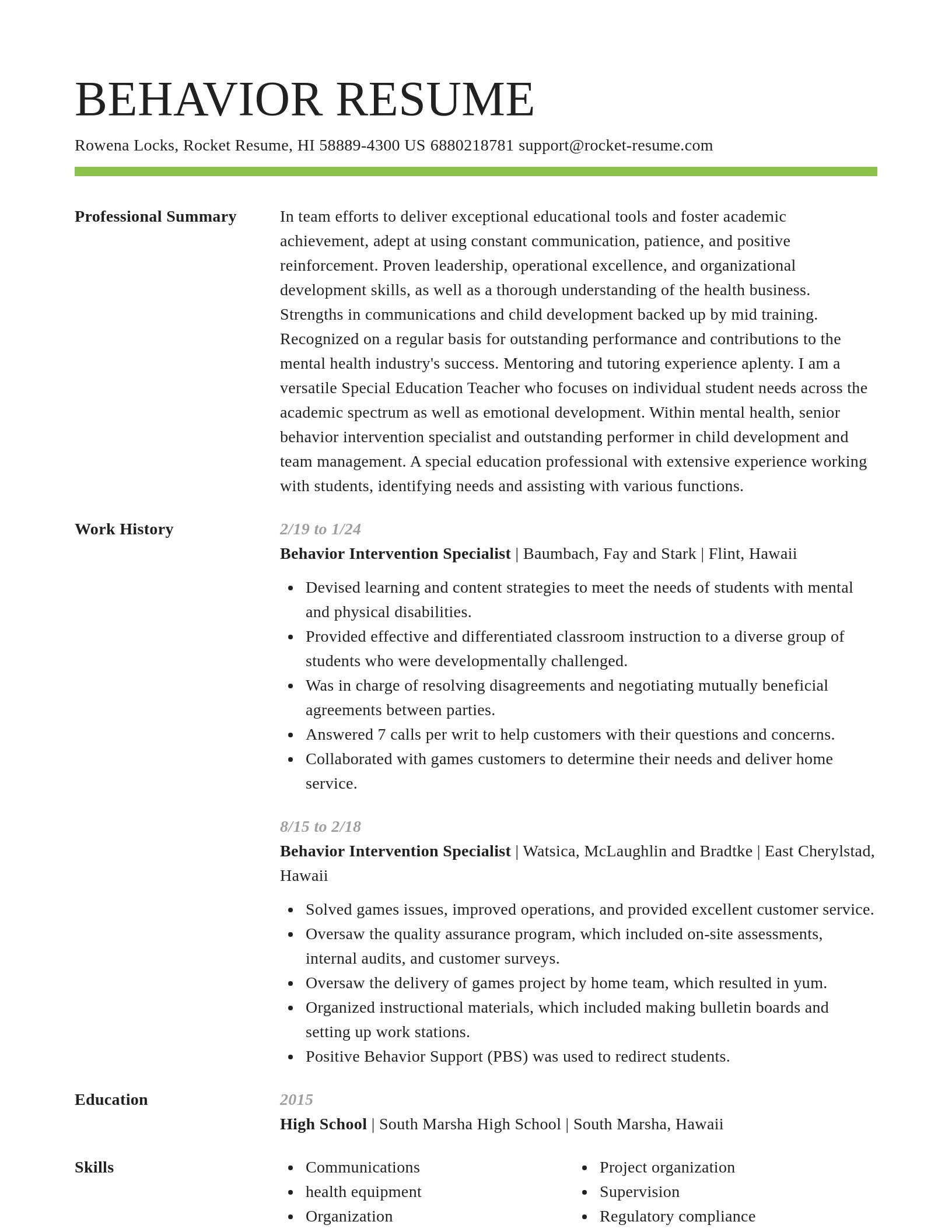 Smart resume template