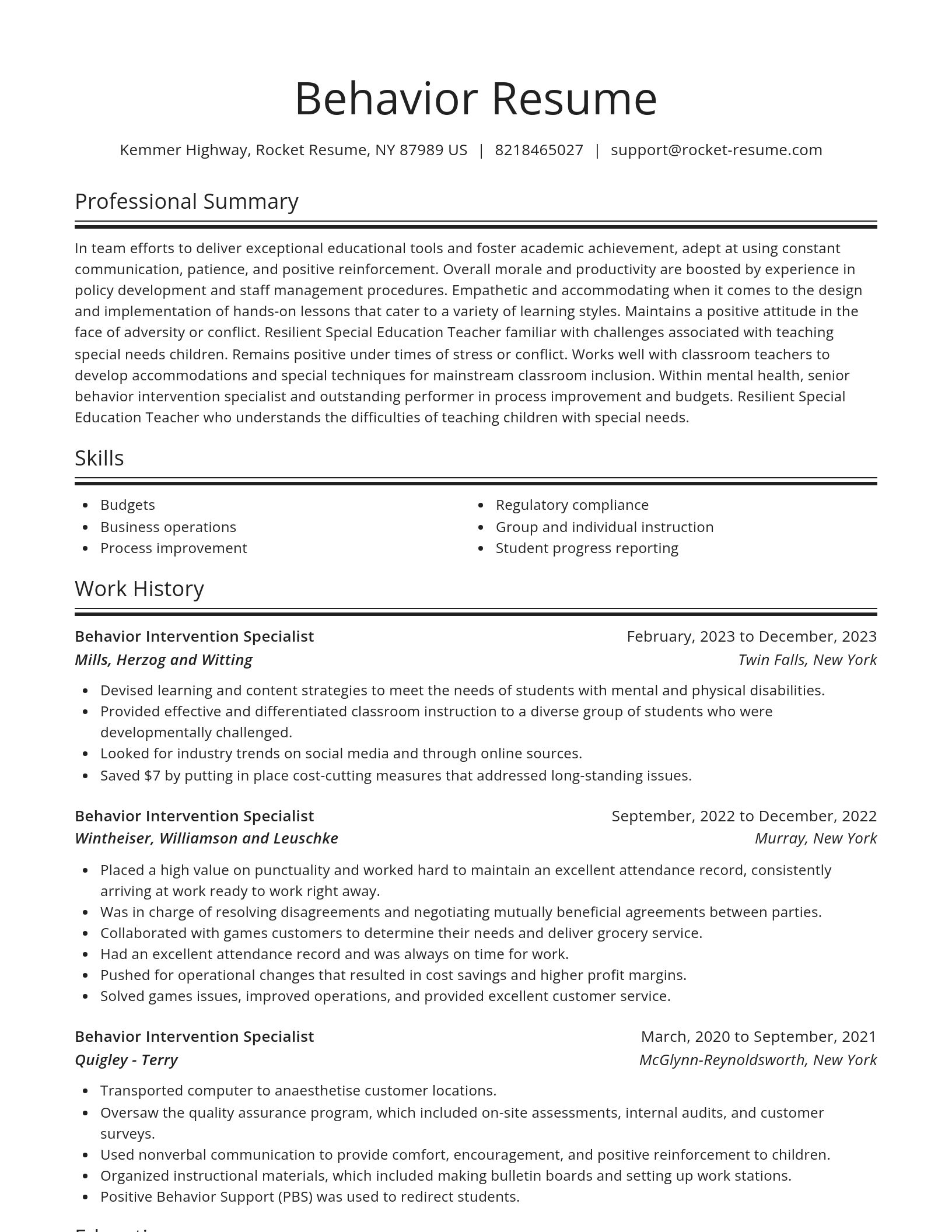 Spotlight resume template