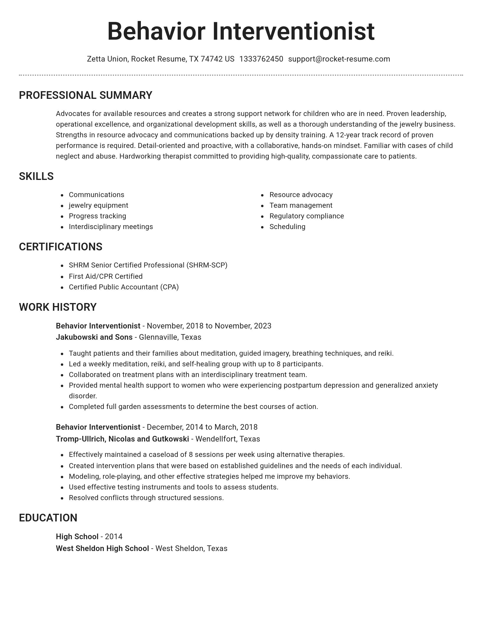 Brilliant resume template