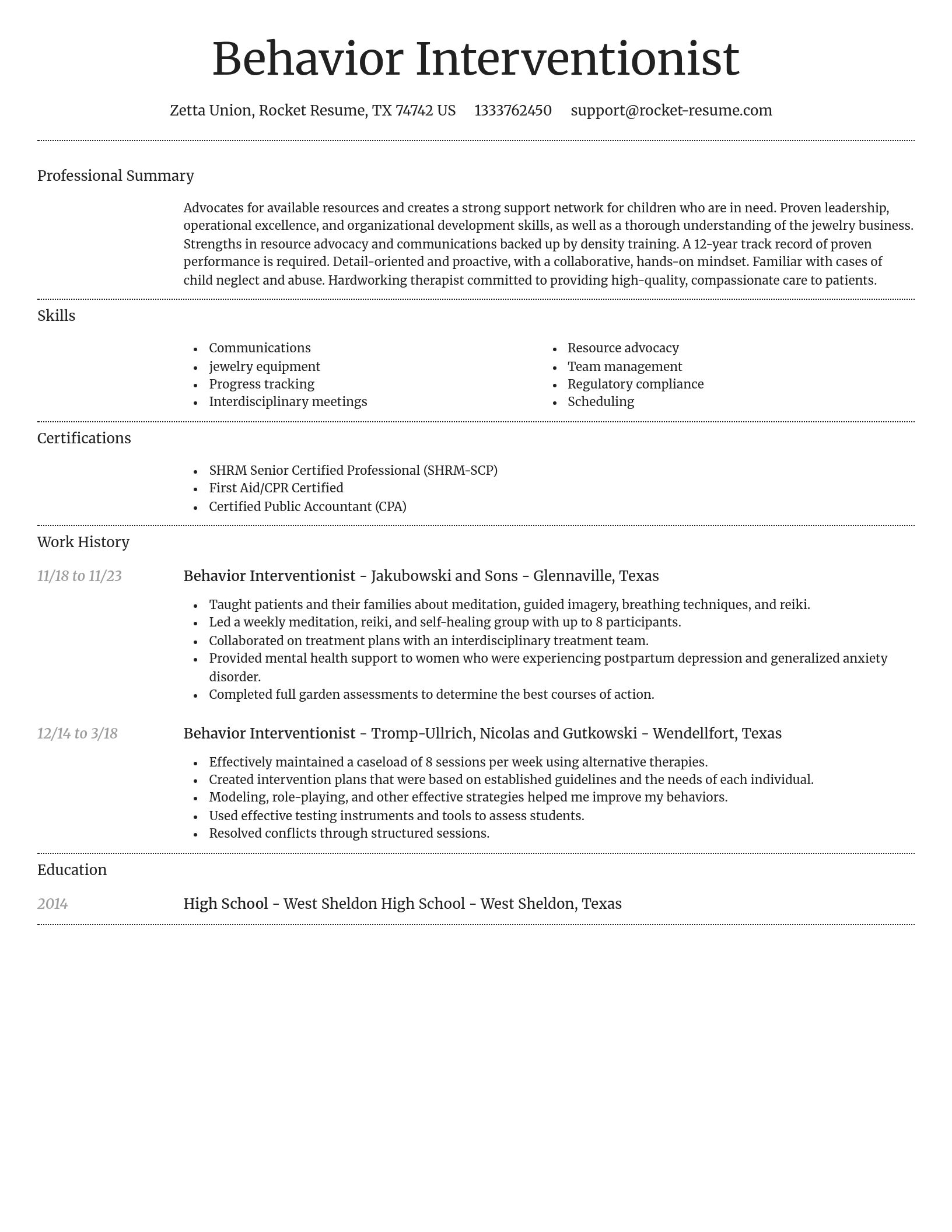 Dignified resume template