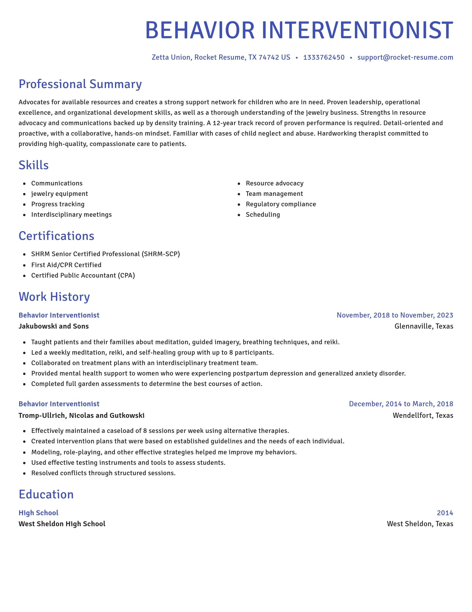 Novel resume template