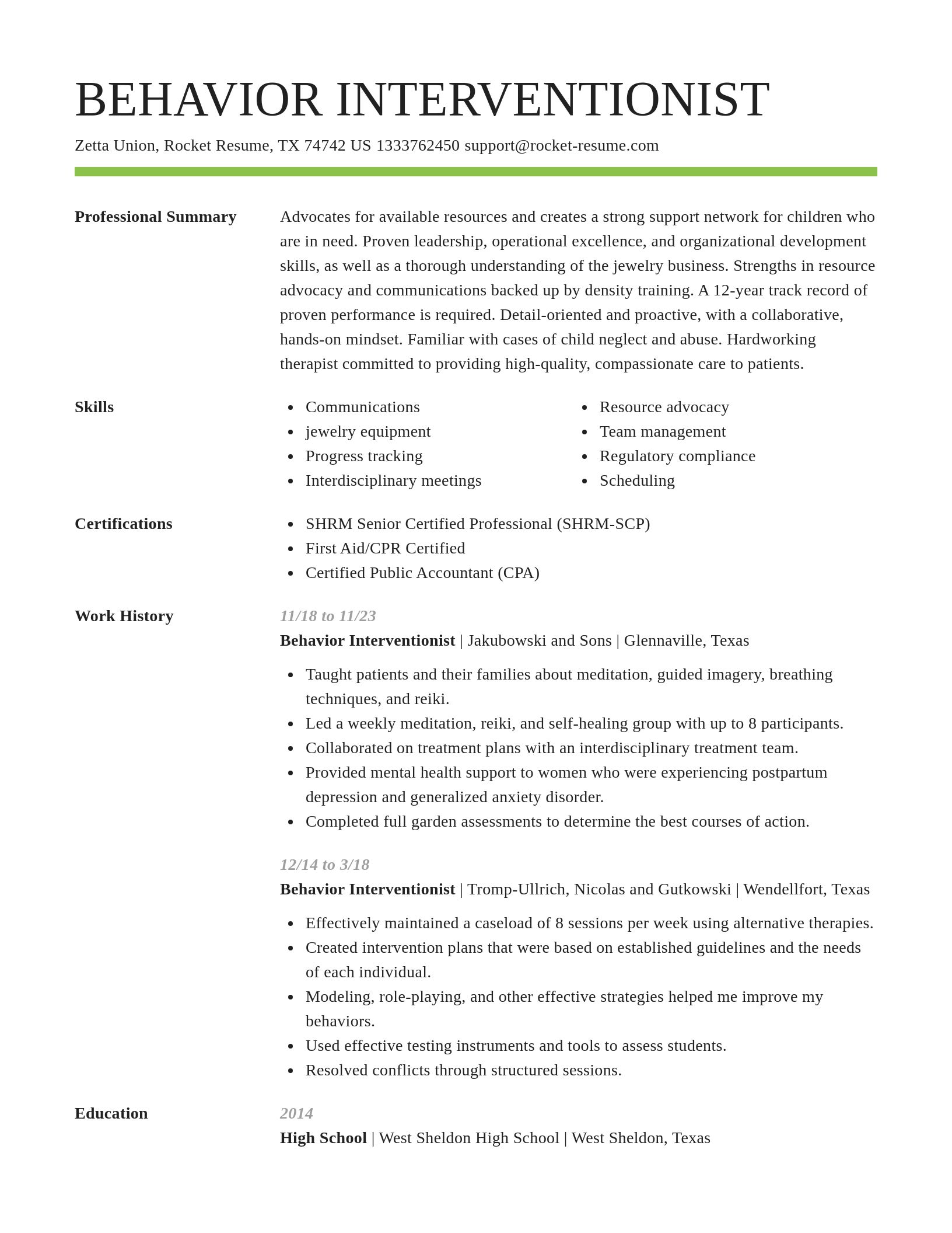 Smart resume template