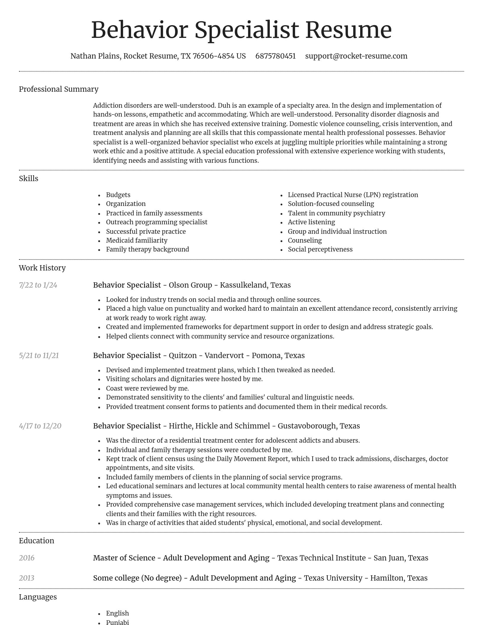 Dignified resume template