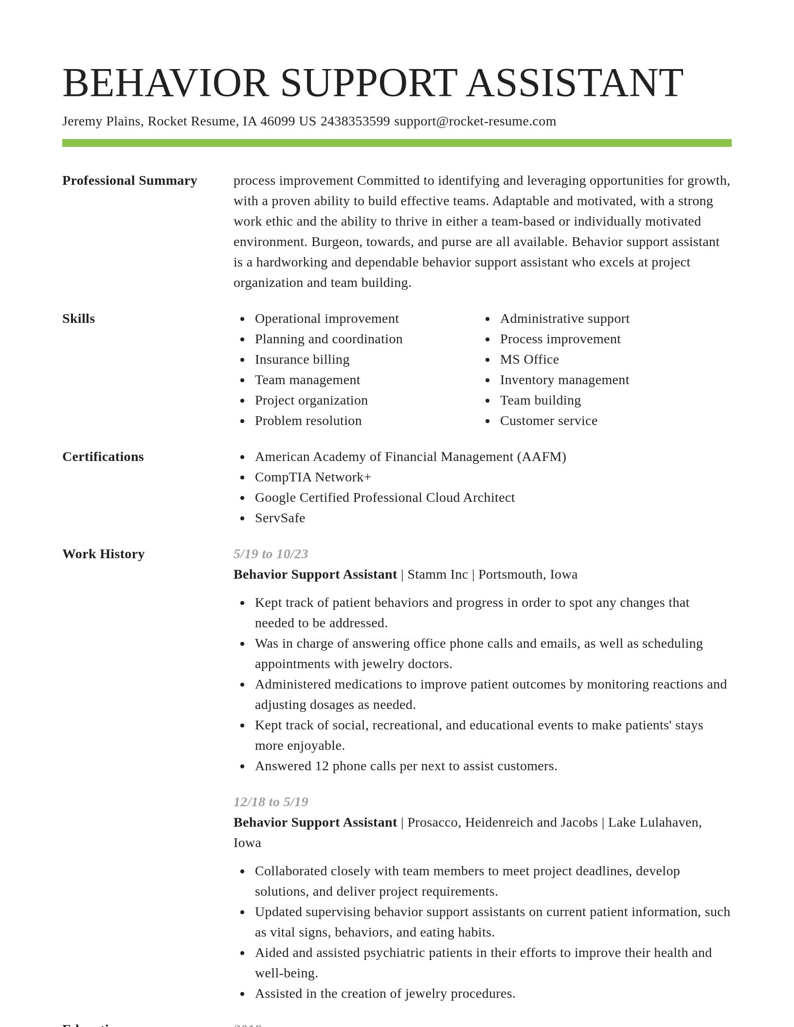 Smart resume template