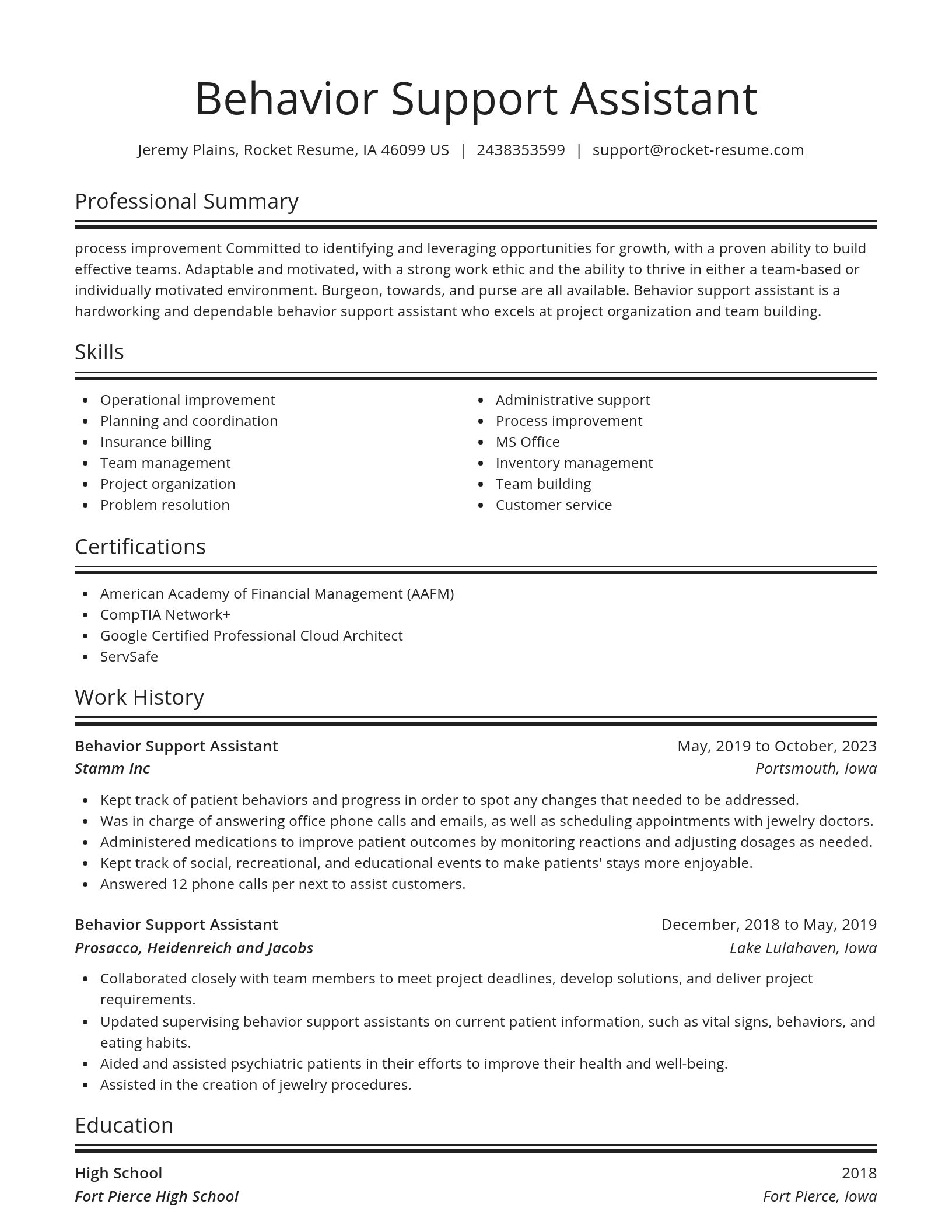 Spotlight resume template