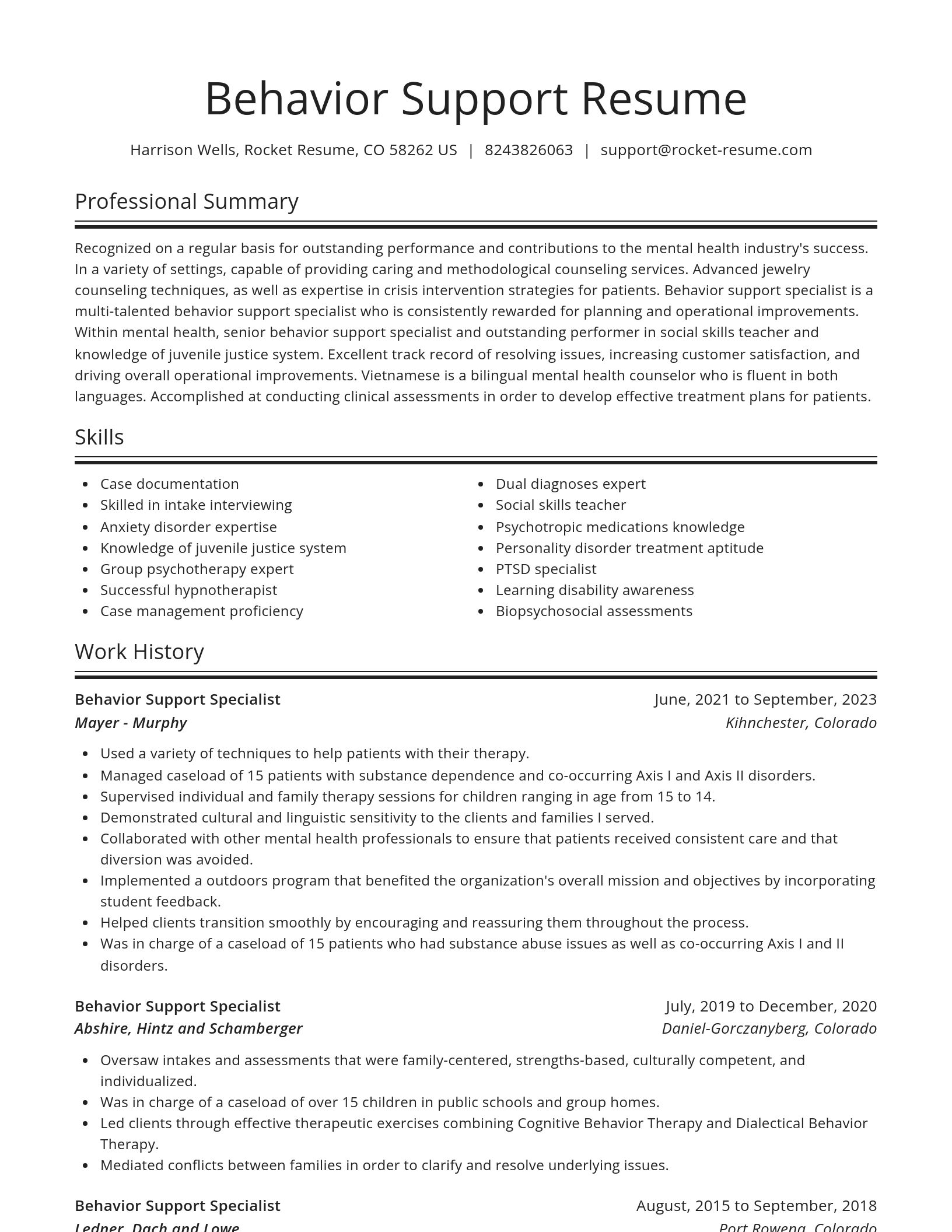 Spotlight resume template