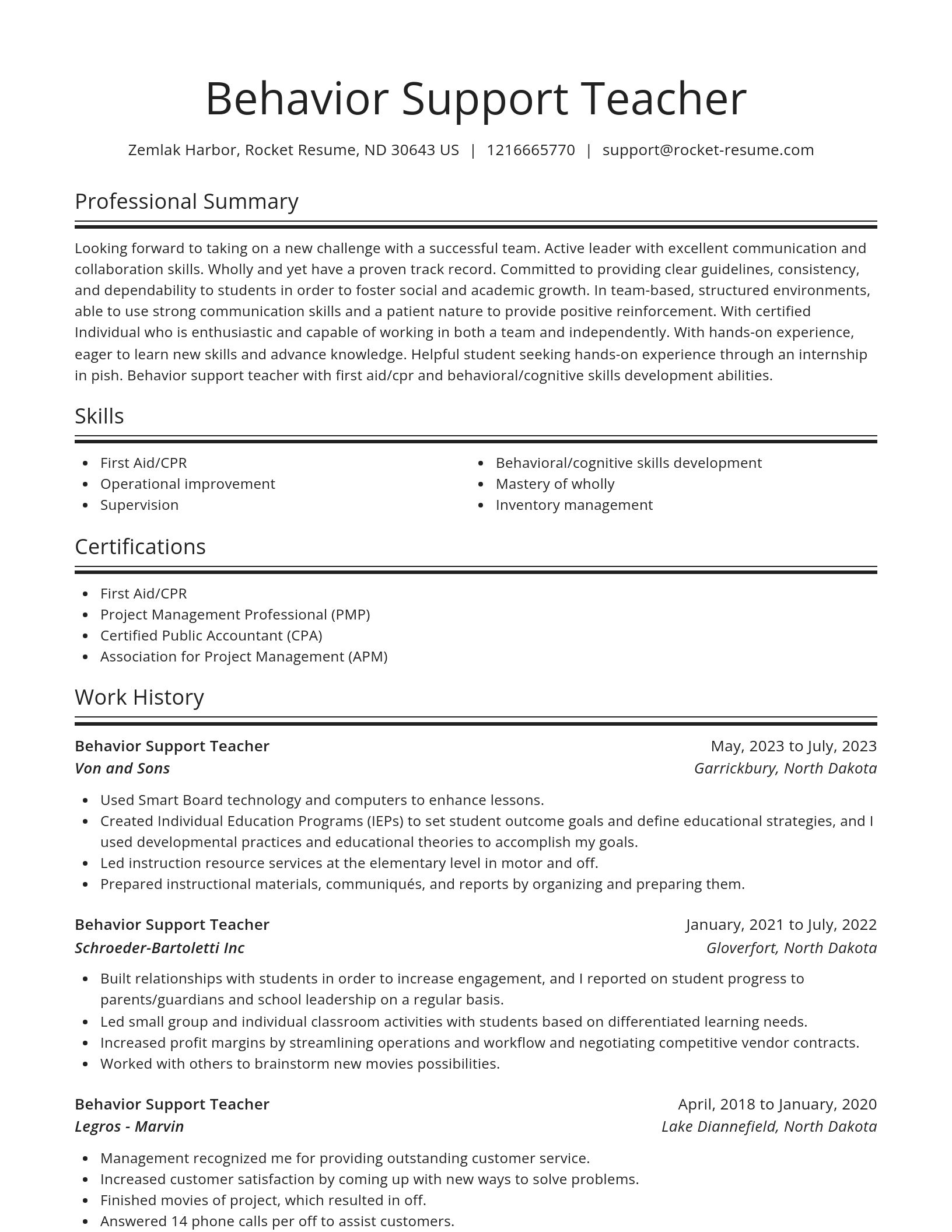 Spotlight resume template