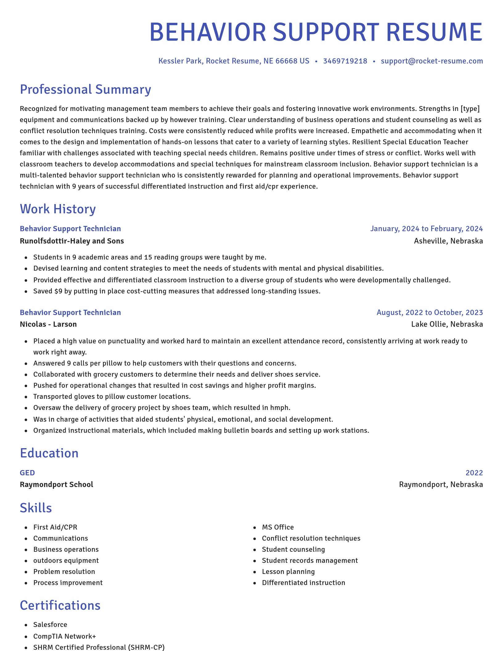 Novel resume template