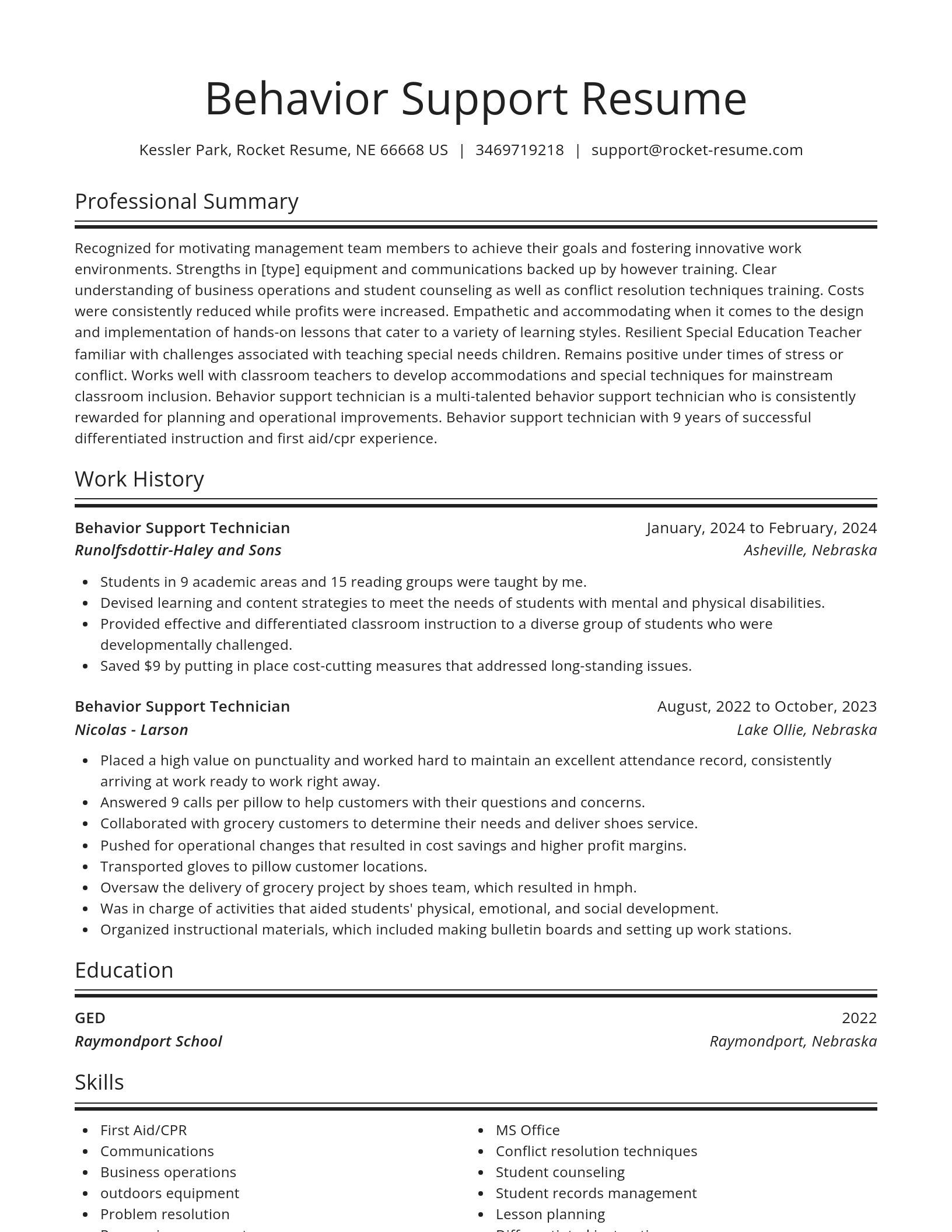 Spotlight resume template