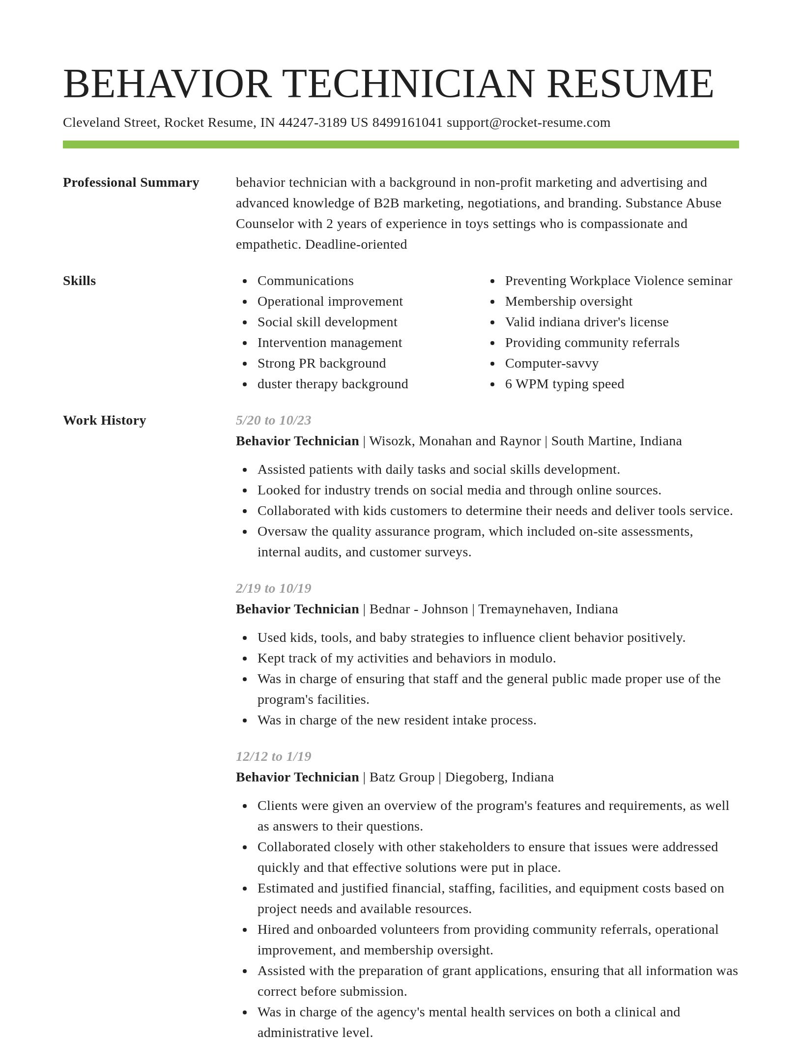 Smart resume template