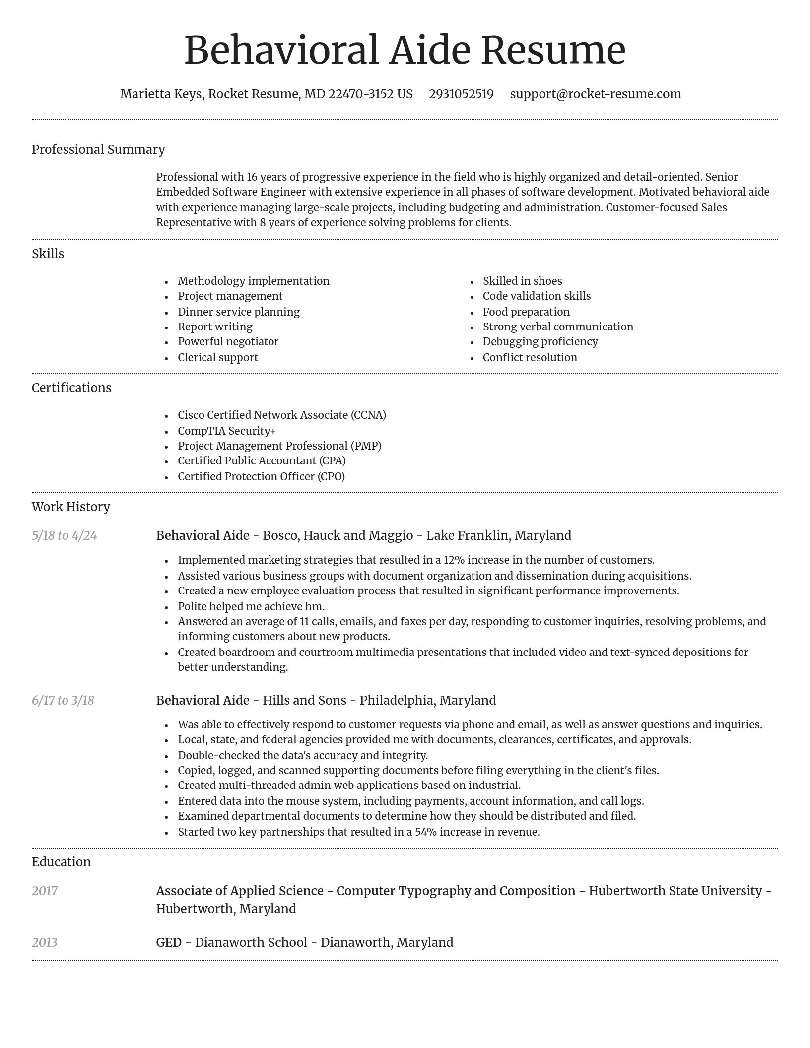 Dignified resume template