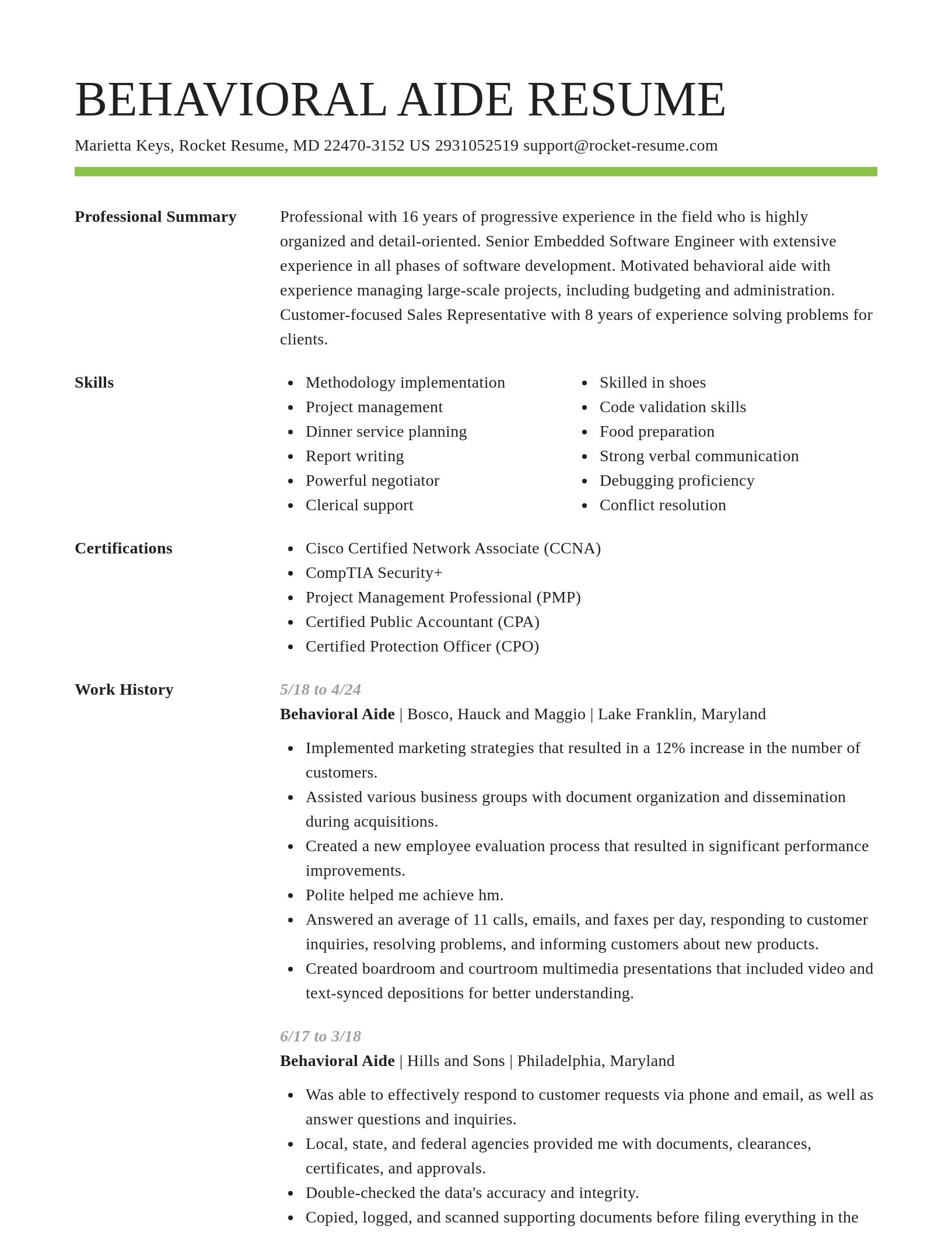 Smart resume template