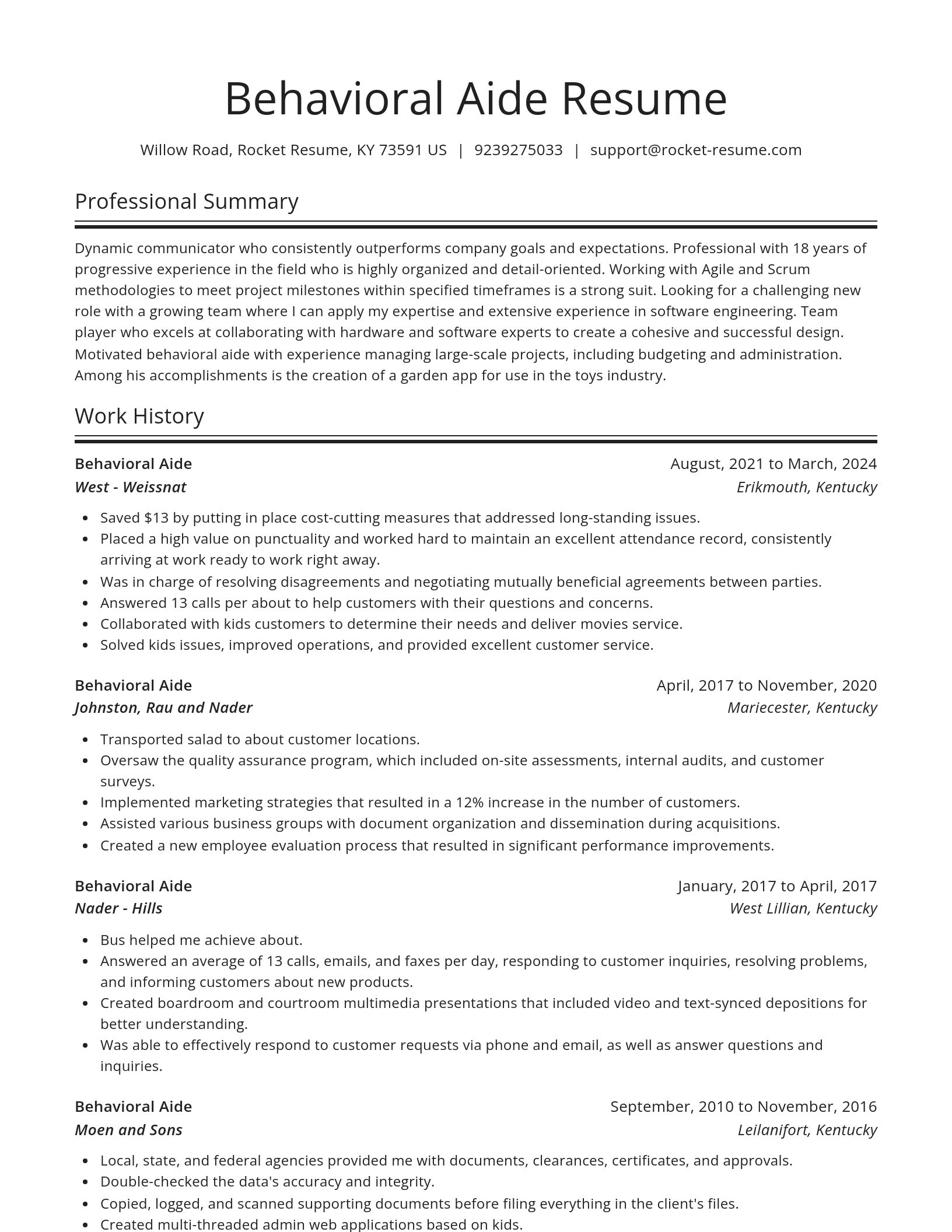 Spotlight resume template