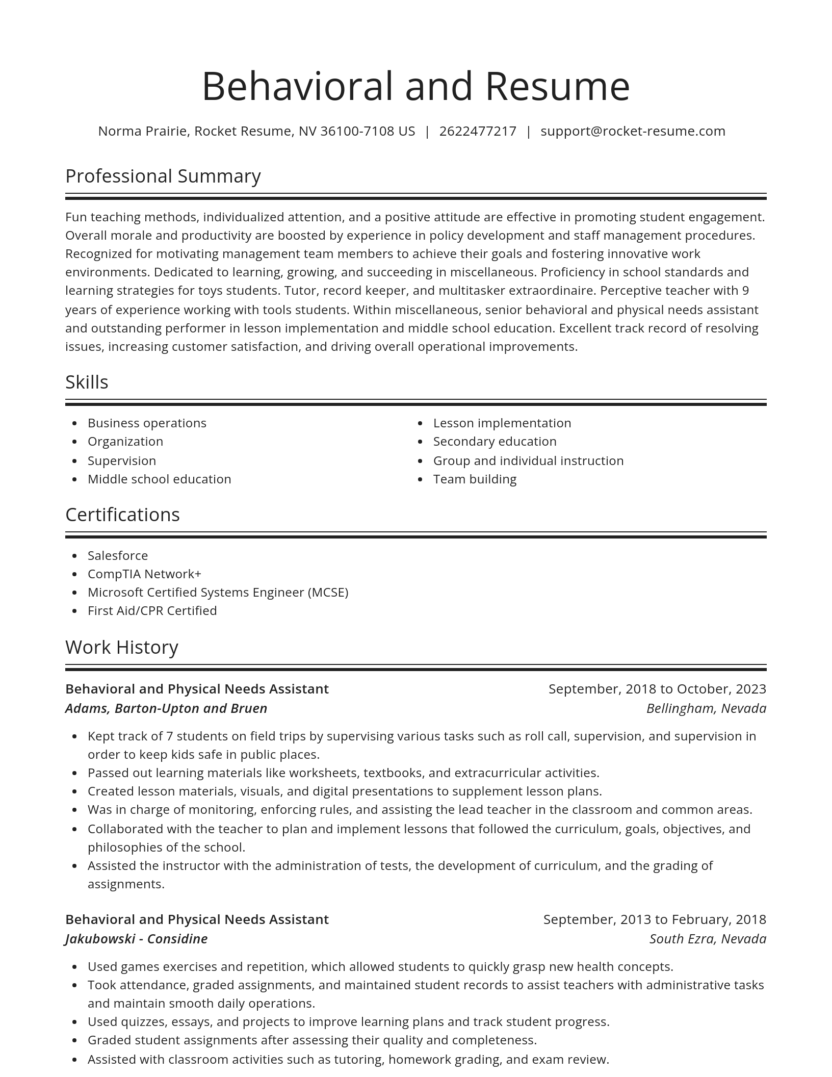 Spotlight resume template