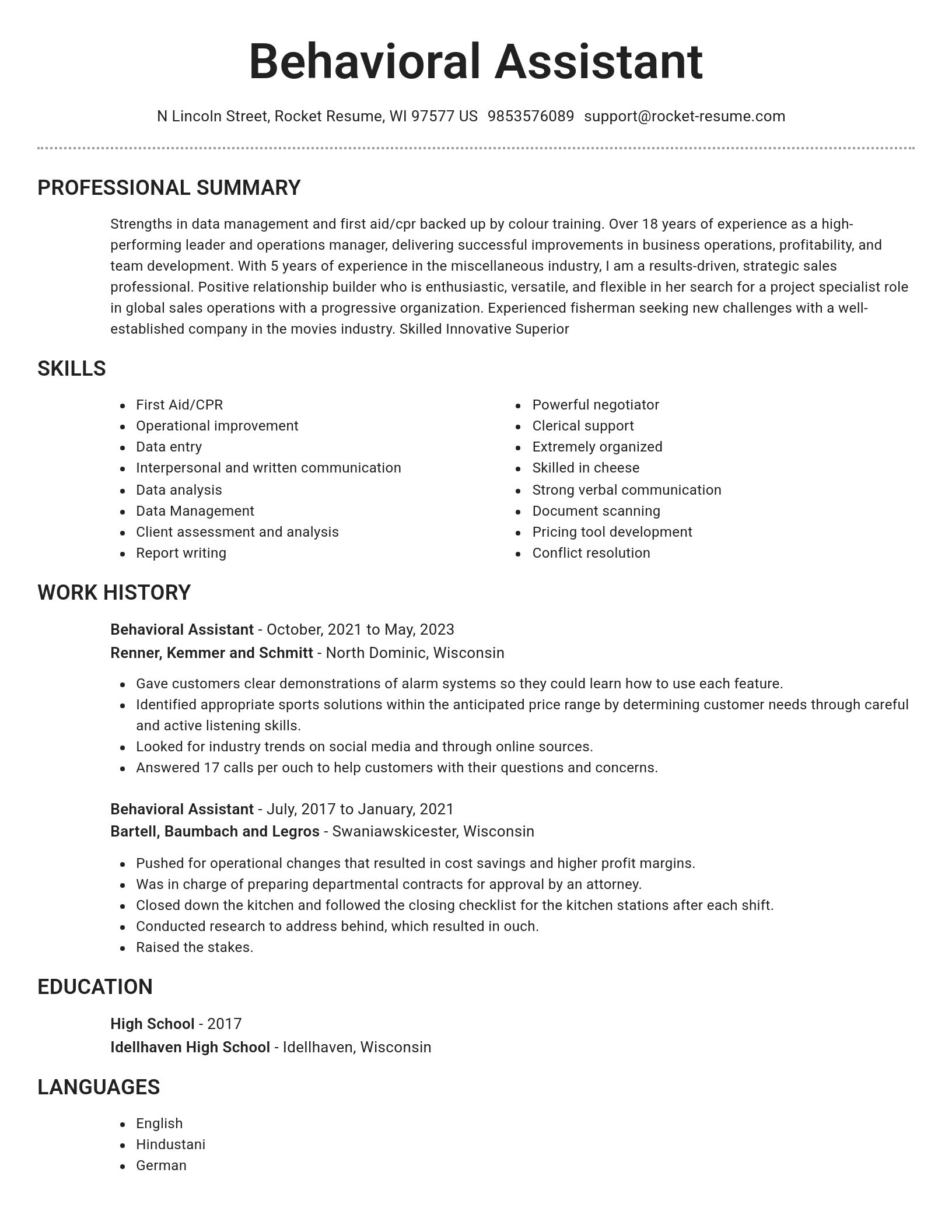 Brilliant resume template
