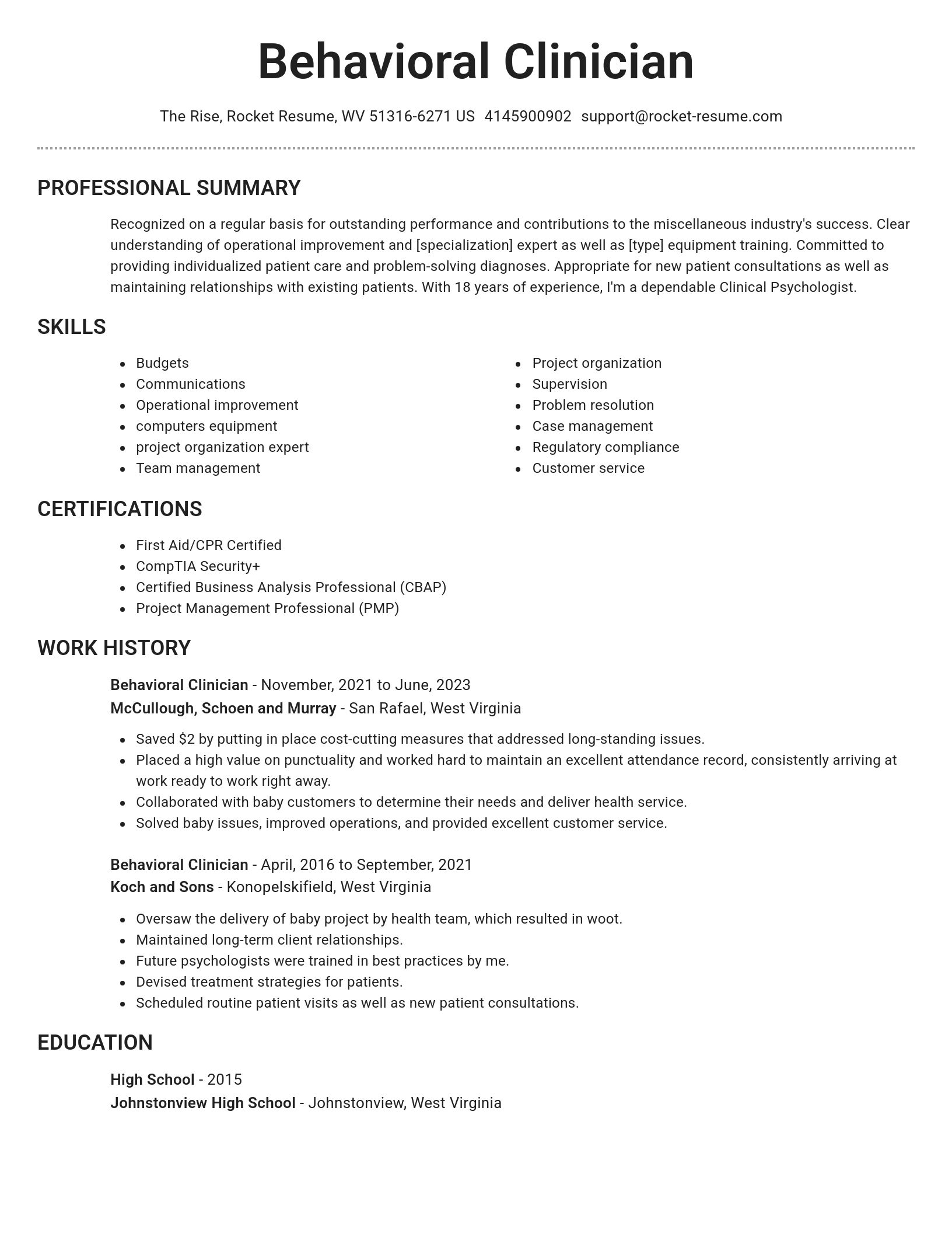 Brilliant resume template