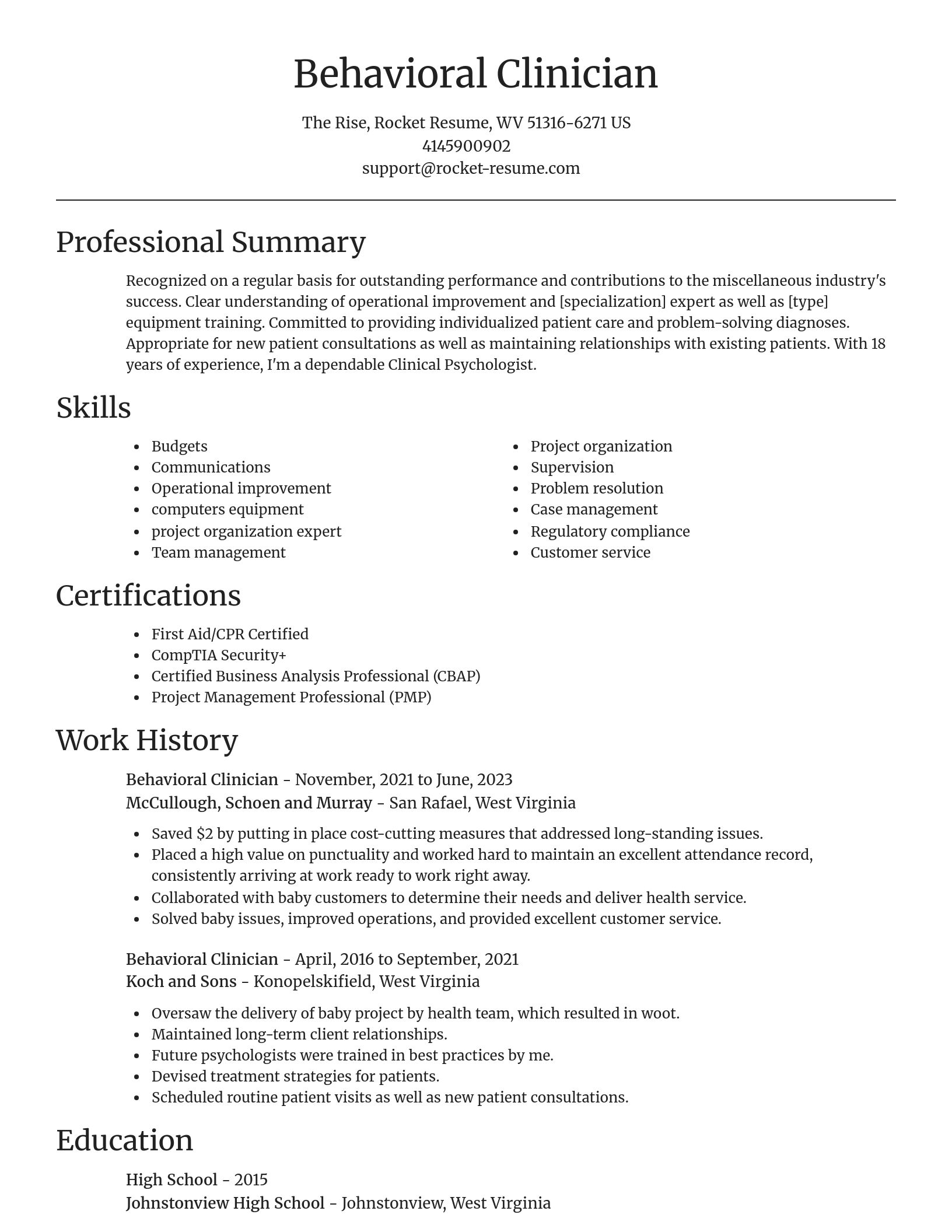 Focal Point resume template