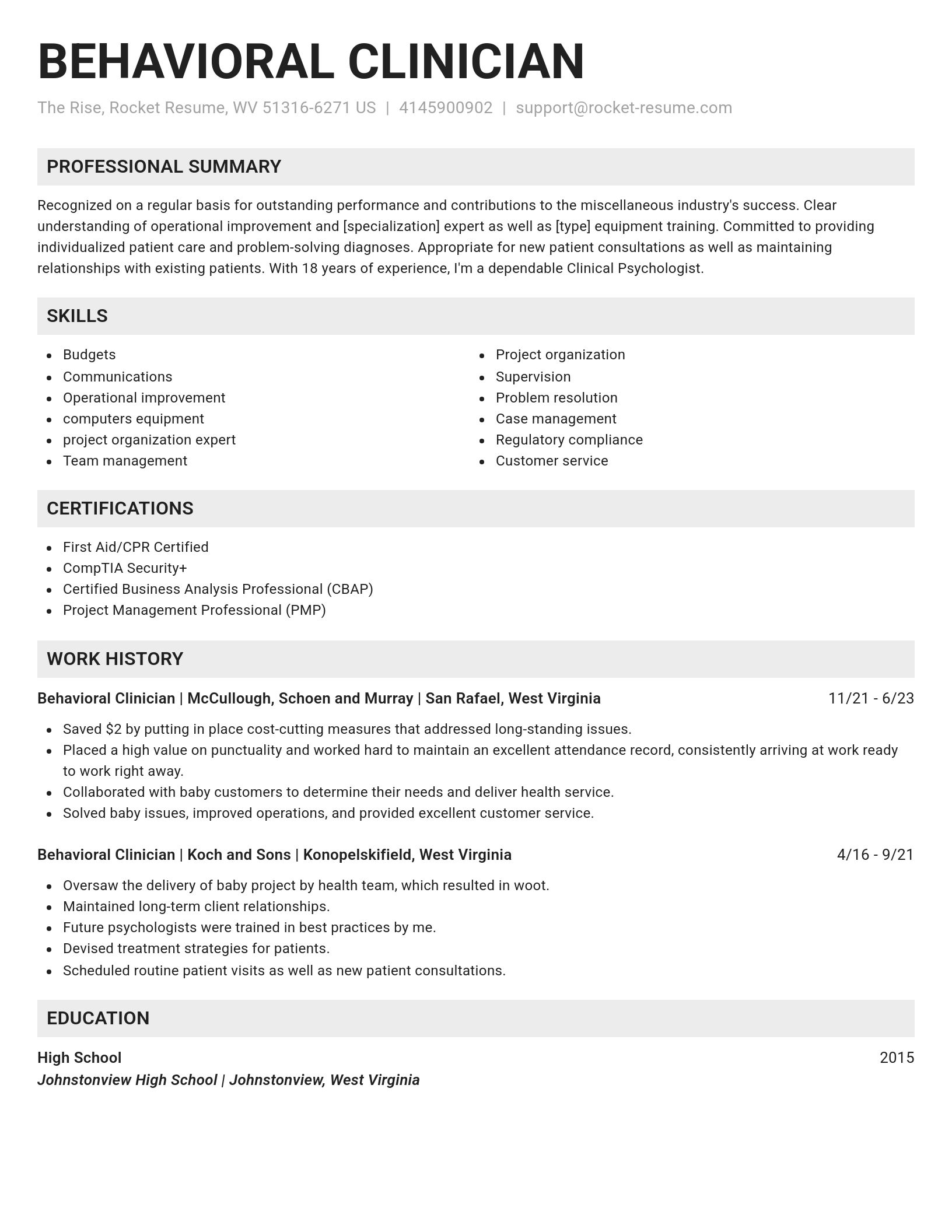 Genius resume template